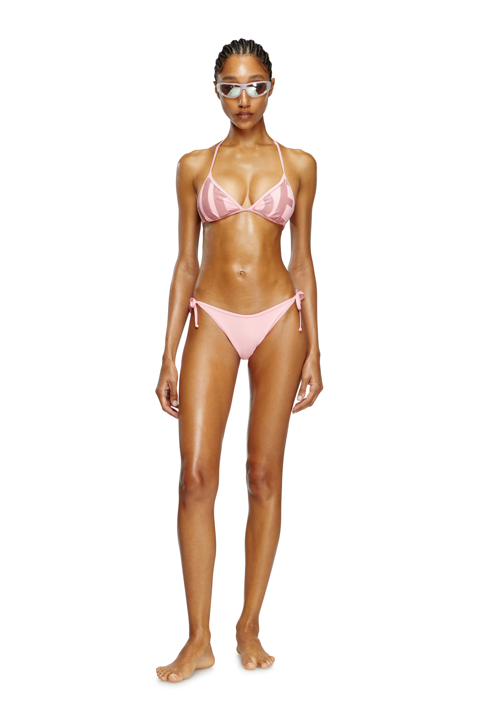 Diesel - BFB-SEES-A, Woman's Bikini top with cut-off Diesel logo in Pink - 3