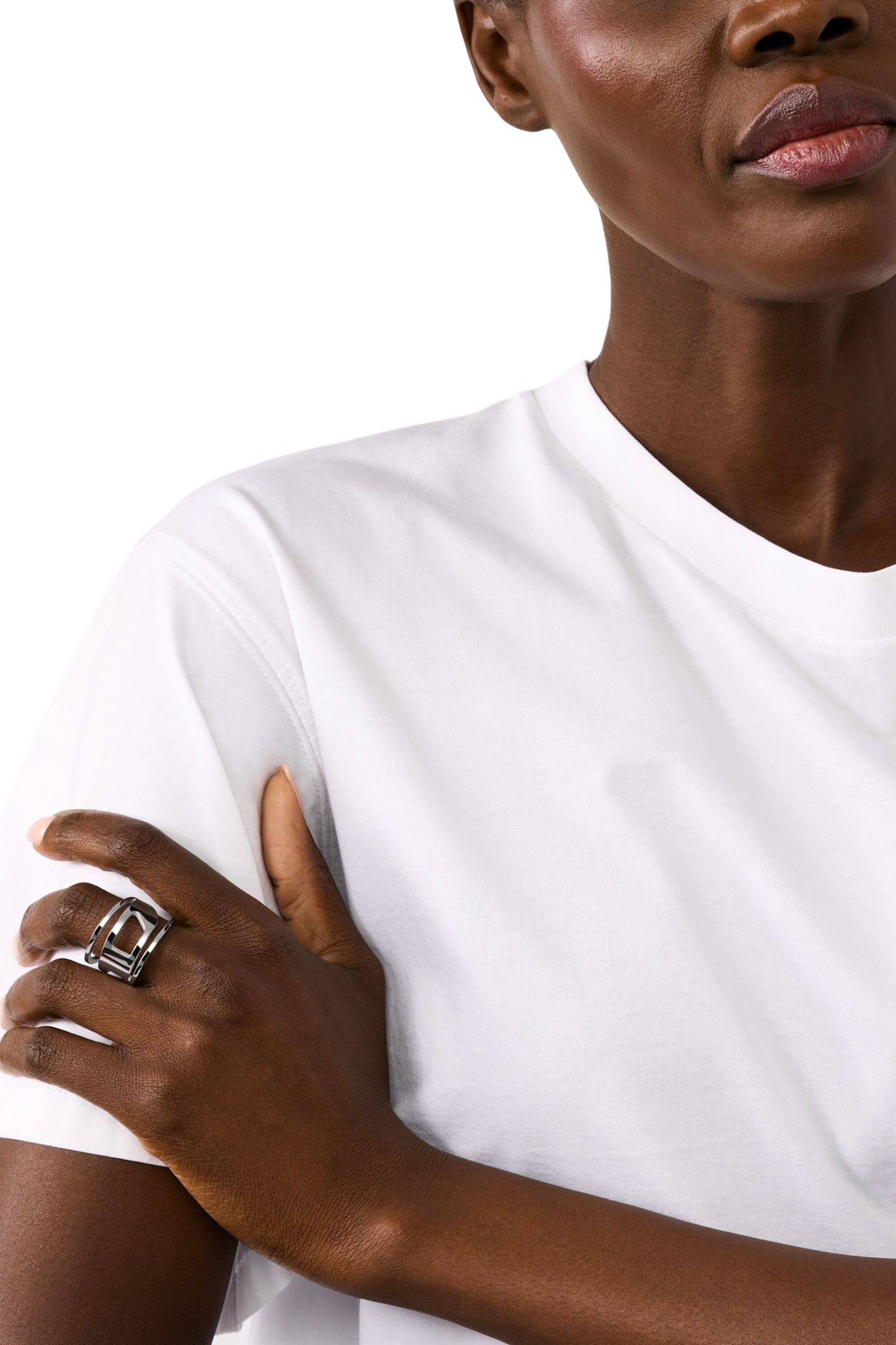 DIESEL ステンレススチール製バンドリング Women's Stainless Steel Band Ring | Silver | Diesel