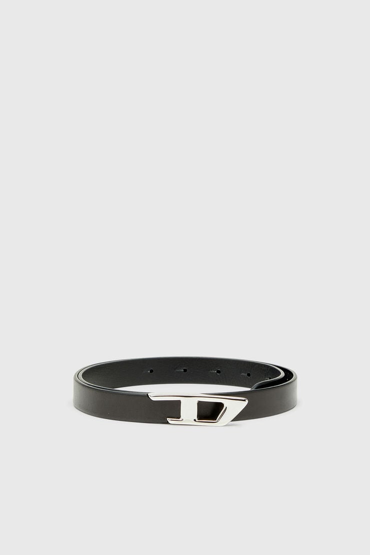 2 cm leather belt with 3D logo buckle by Diesel