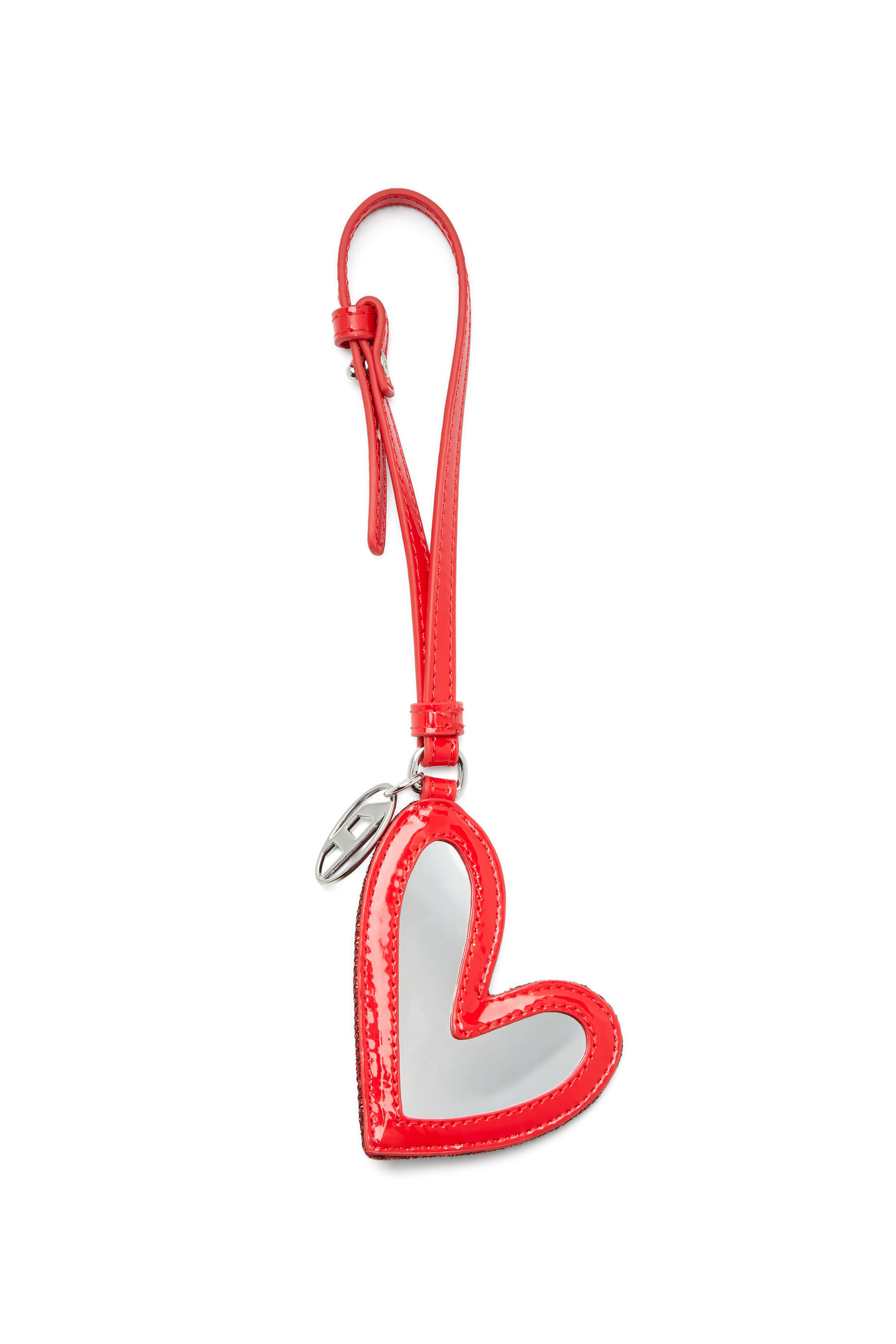 Diesel - PLAY MIRROR, Heart charm with logo in metal Femme in Rouge - 2