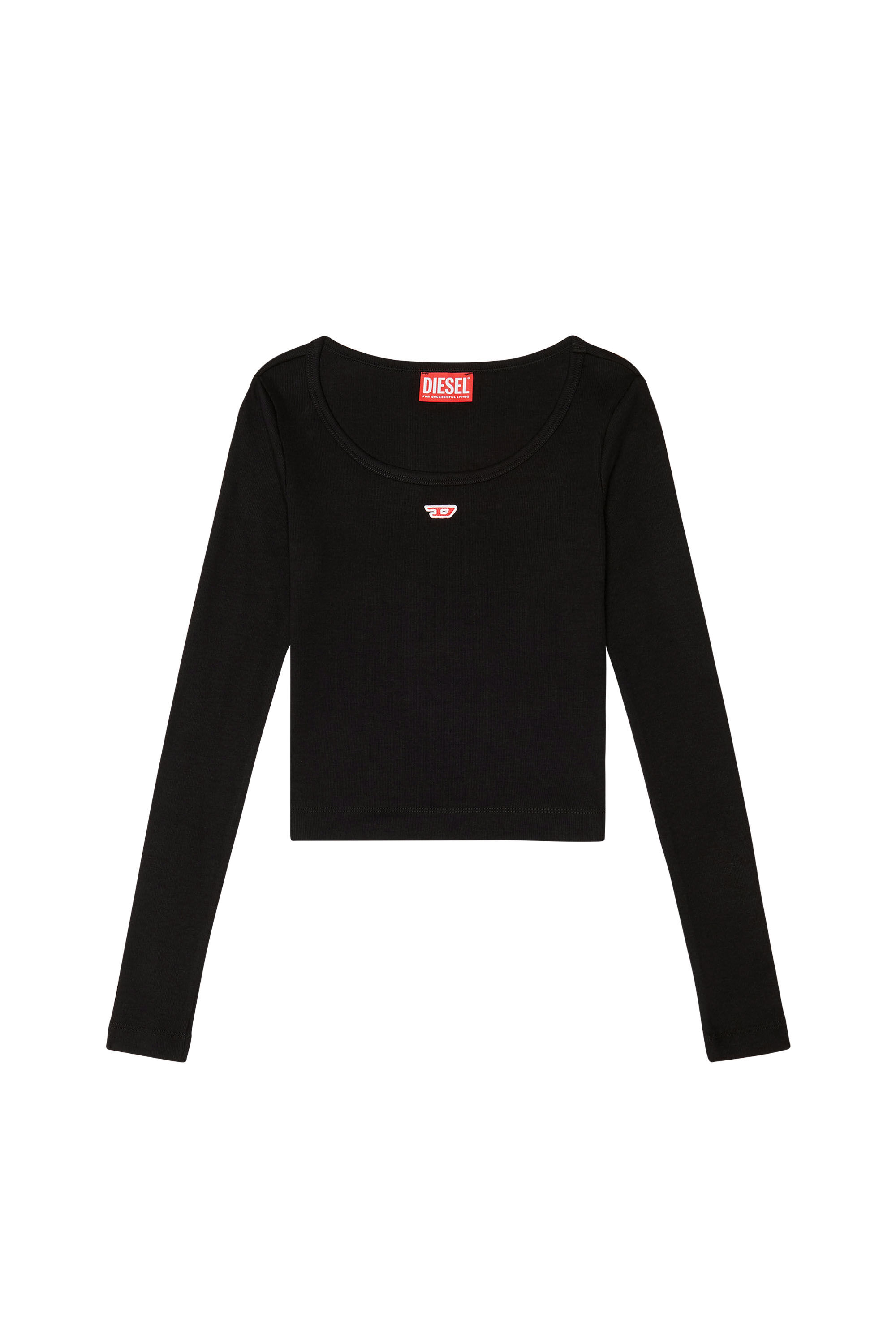 新品★DIESEL T-Ballet-D リブ 長袖 Tシャツ ロンT T-BALLET-D Woman: Responsible long-sleeve top with D logo | Diesel
