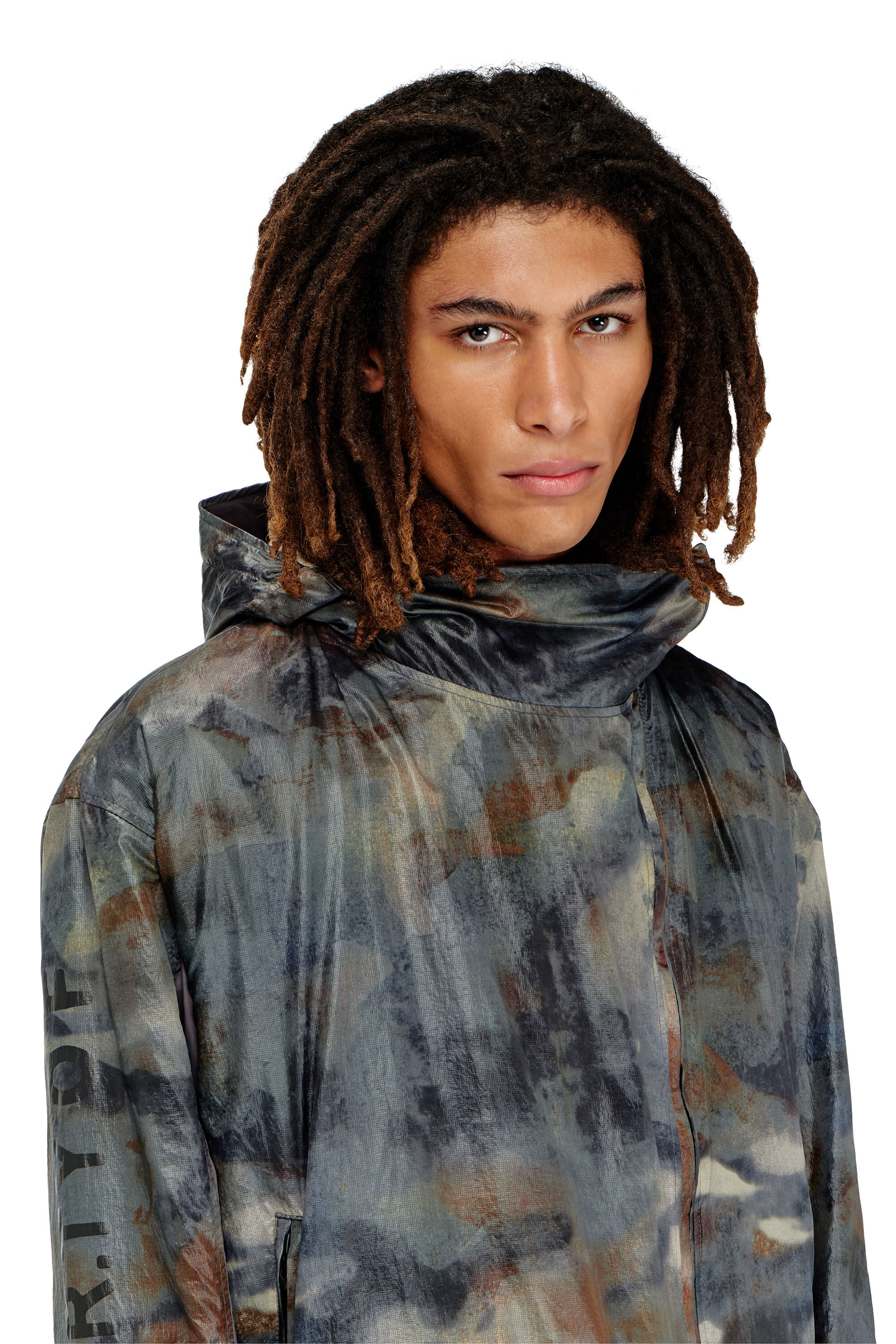Men's Windbreaker with abstract print | Multicolor | Diesel