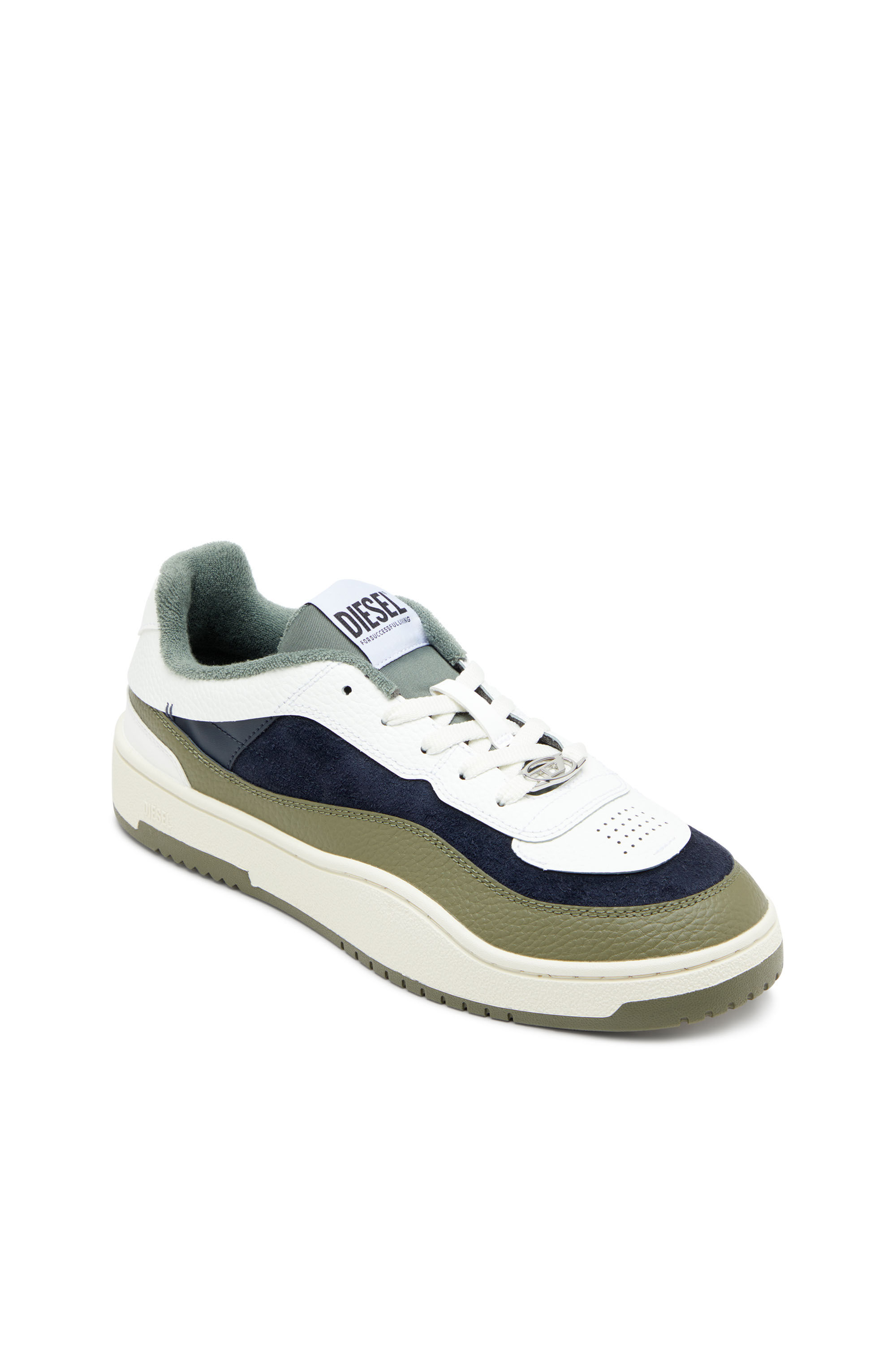 Diesel - S-OVAL SKATE LOW, Man's S-Oval Skate-Sneakers in leather in White/Green - 6