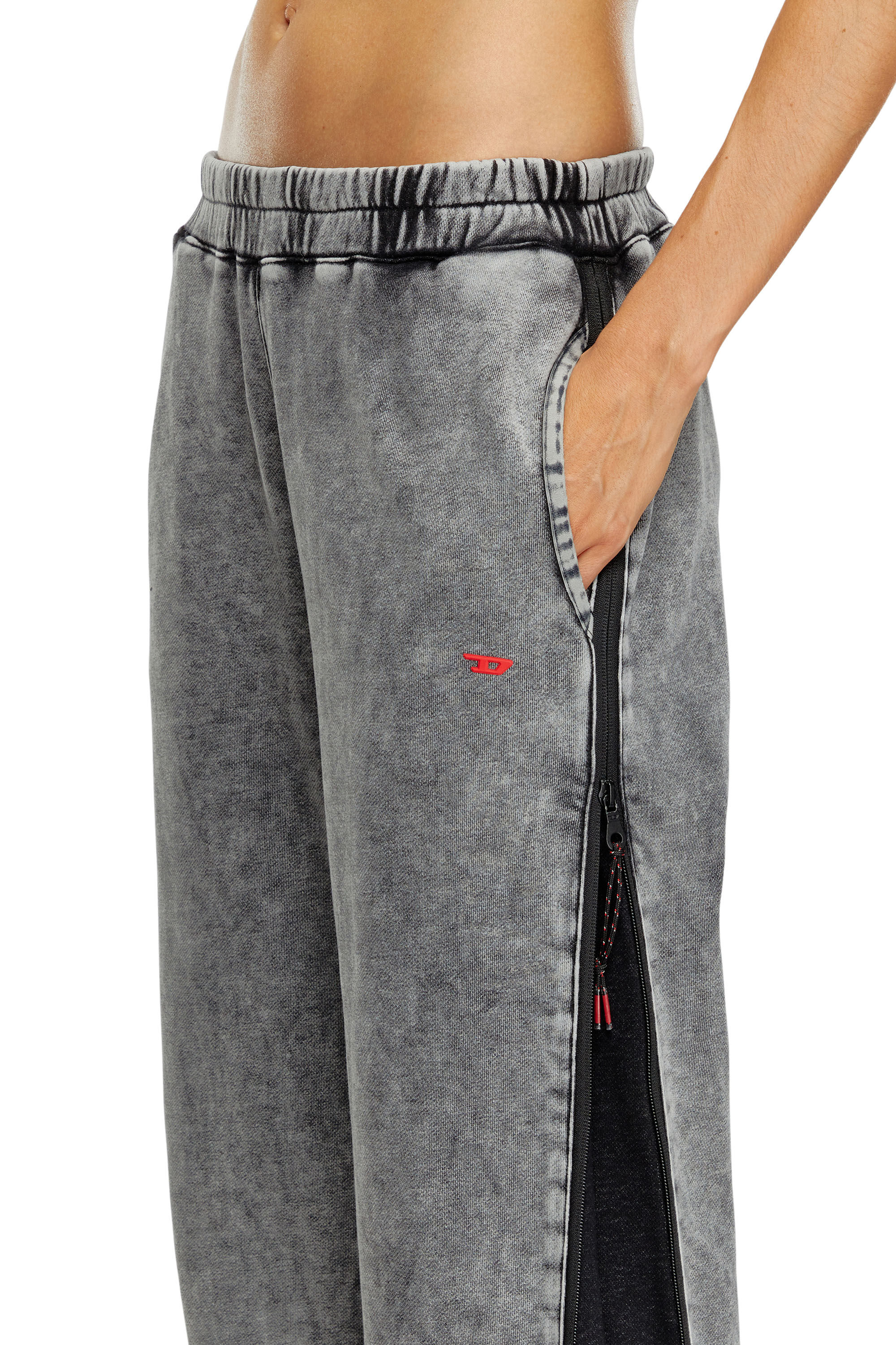 Diesel - AWSB-DELANEY-HT51, Female's Faded track pants with zip sides in Grey - 4