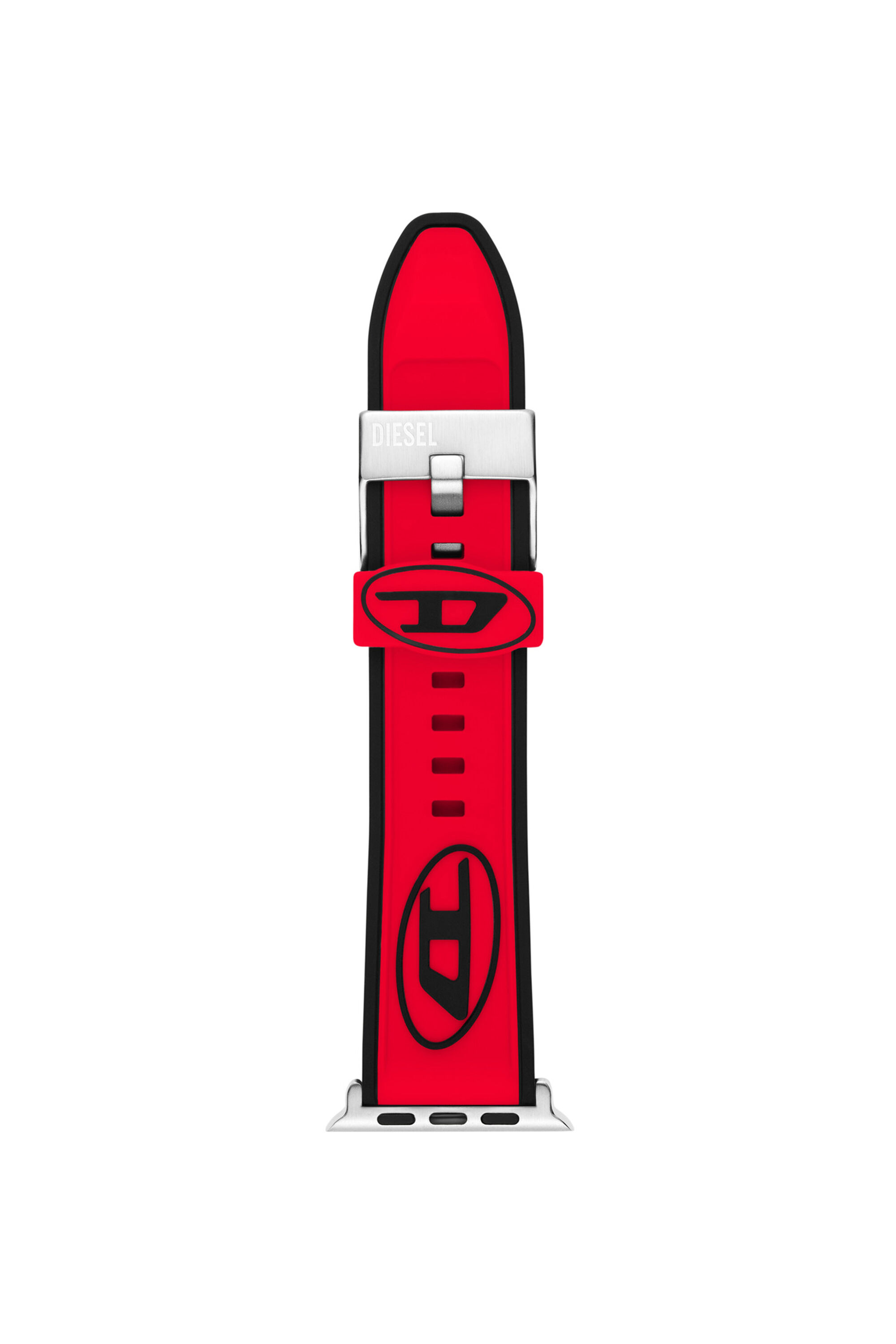 Diesel - DSS010, Bracelet de montre en silicone pour l'Apple Watch®, 42mm, 44mm, et 45mm. Mixte in Rouge - 1