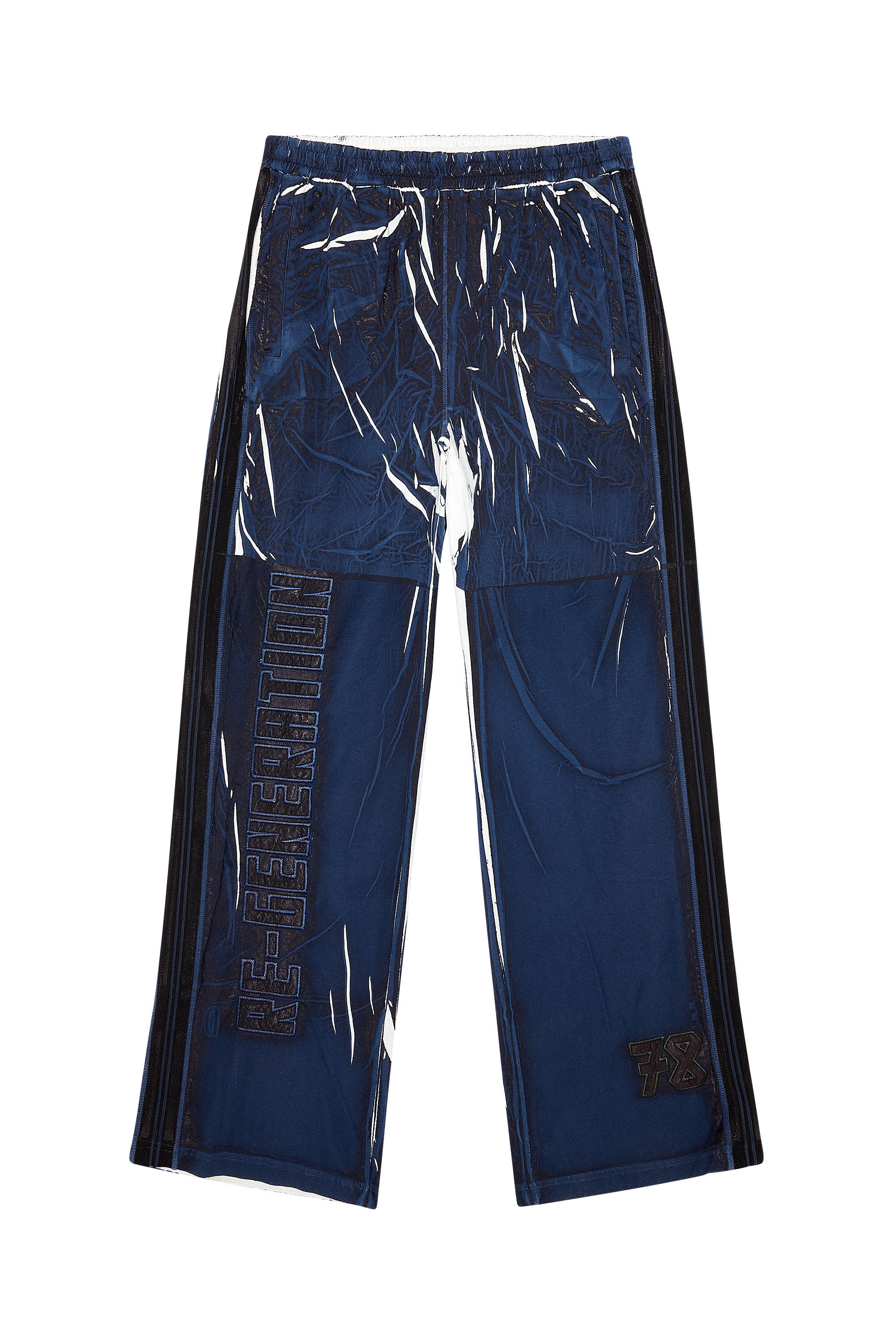 Diesel - P-ROWY-LONG, Male's Track pants with shadowy overprint in Dark Blue - 2