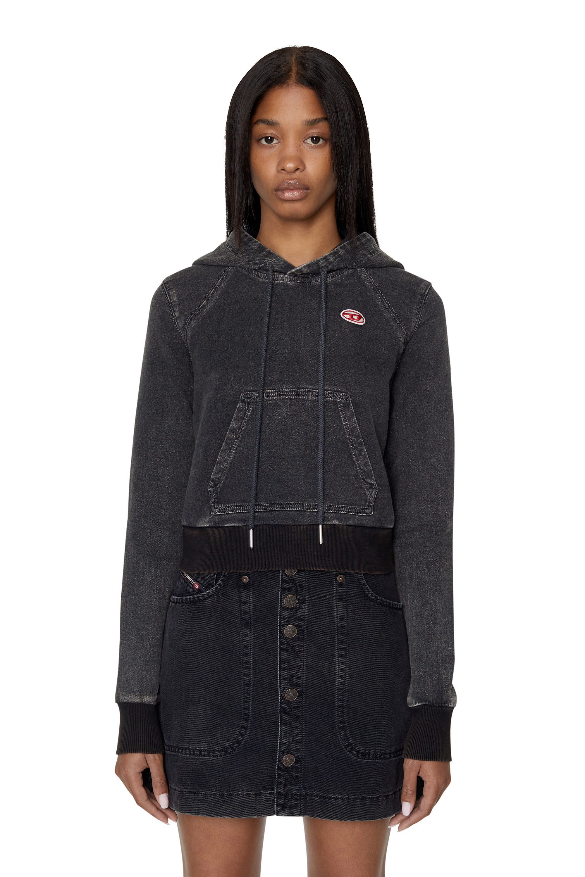 D-ANGY TRACK DENIM HOODIE, 