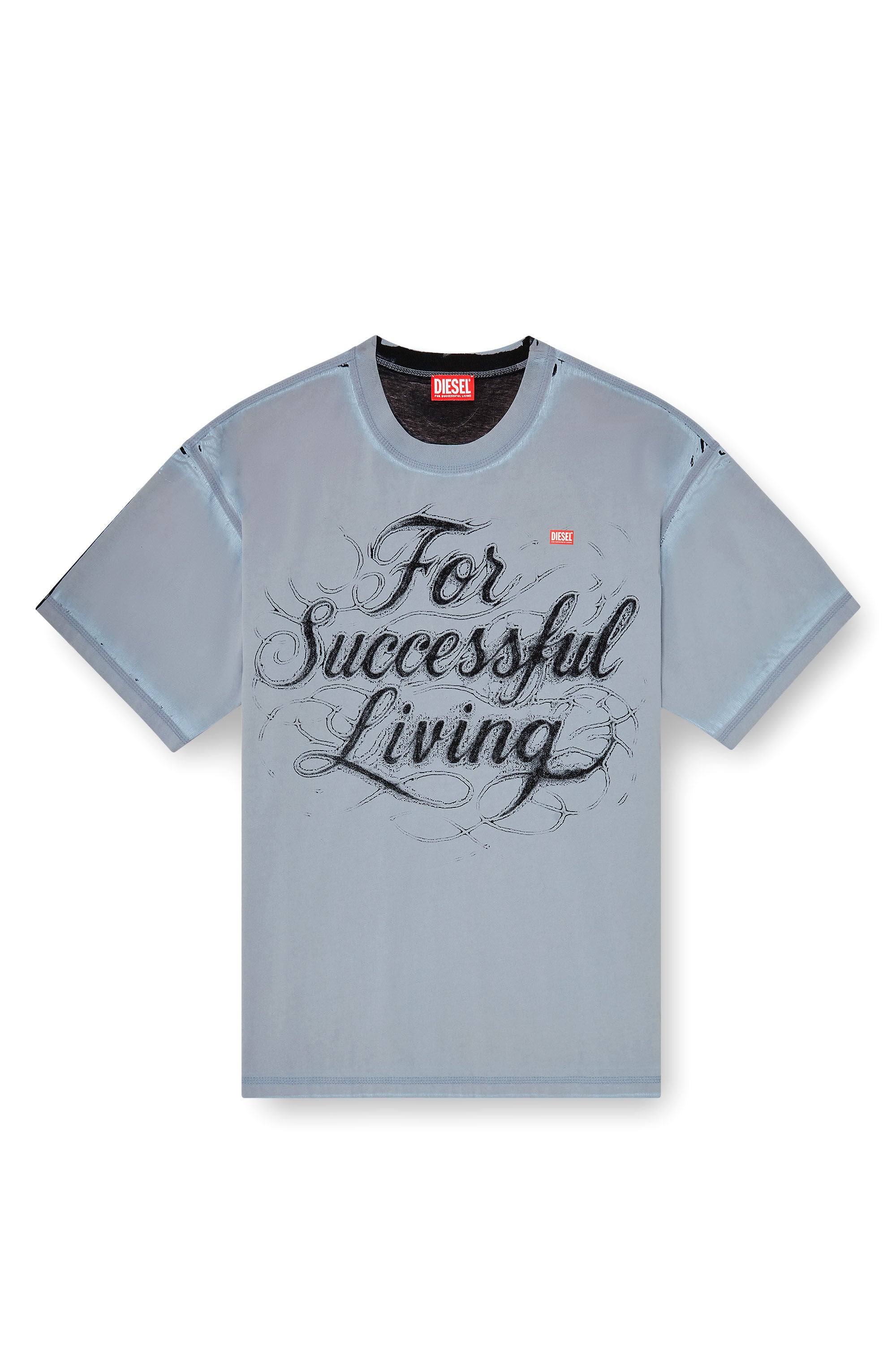 Diesel - T-BOXT-AA8, T-shirt avec imprim&eacute; For Successful Living Homme in Gris - 2