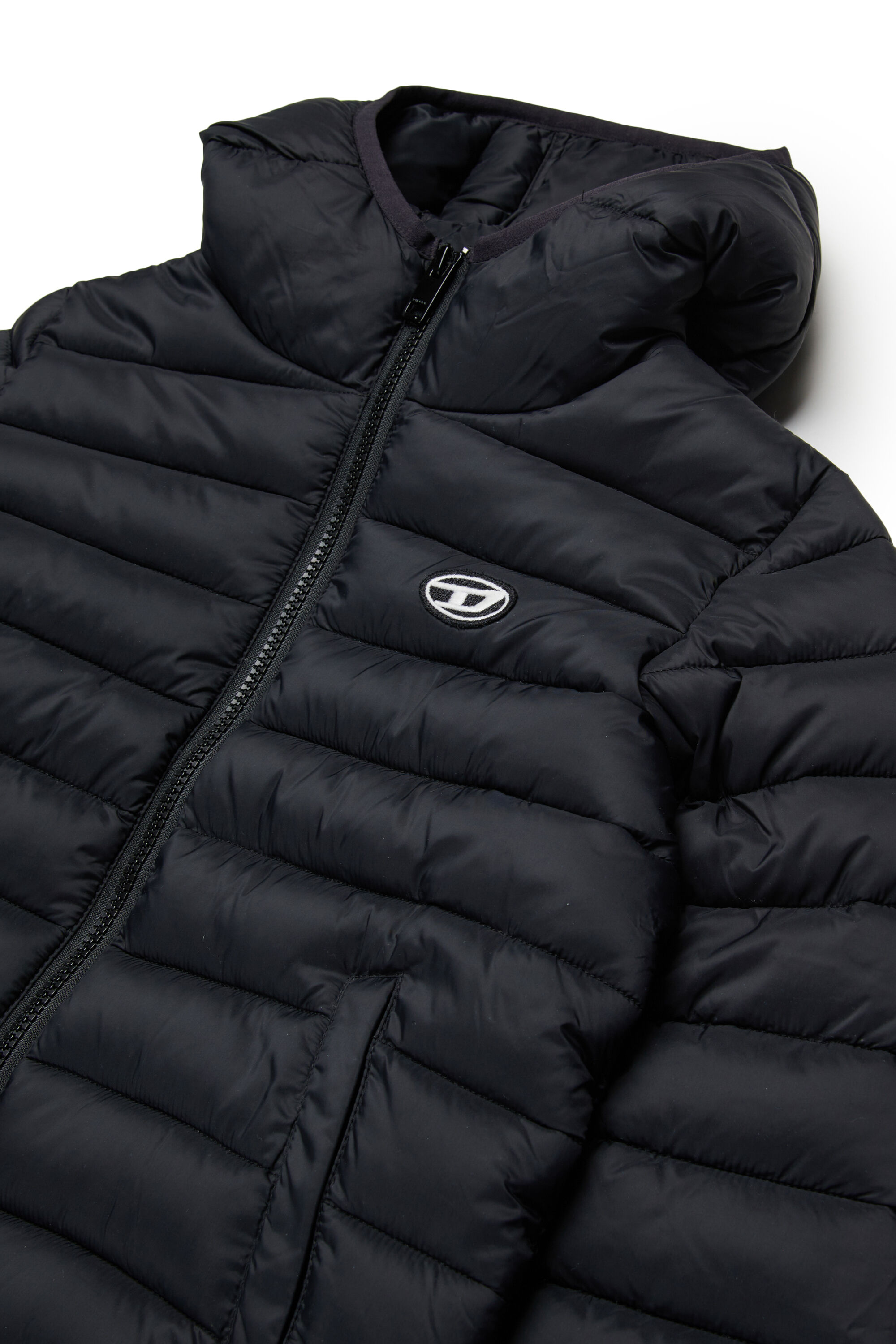 Diesel - JSTONY, Unisex's Nylon puffer jacket with hood in Black - 3