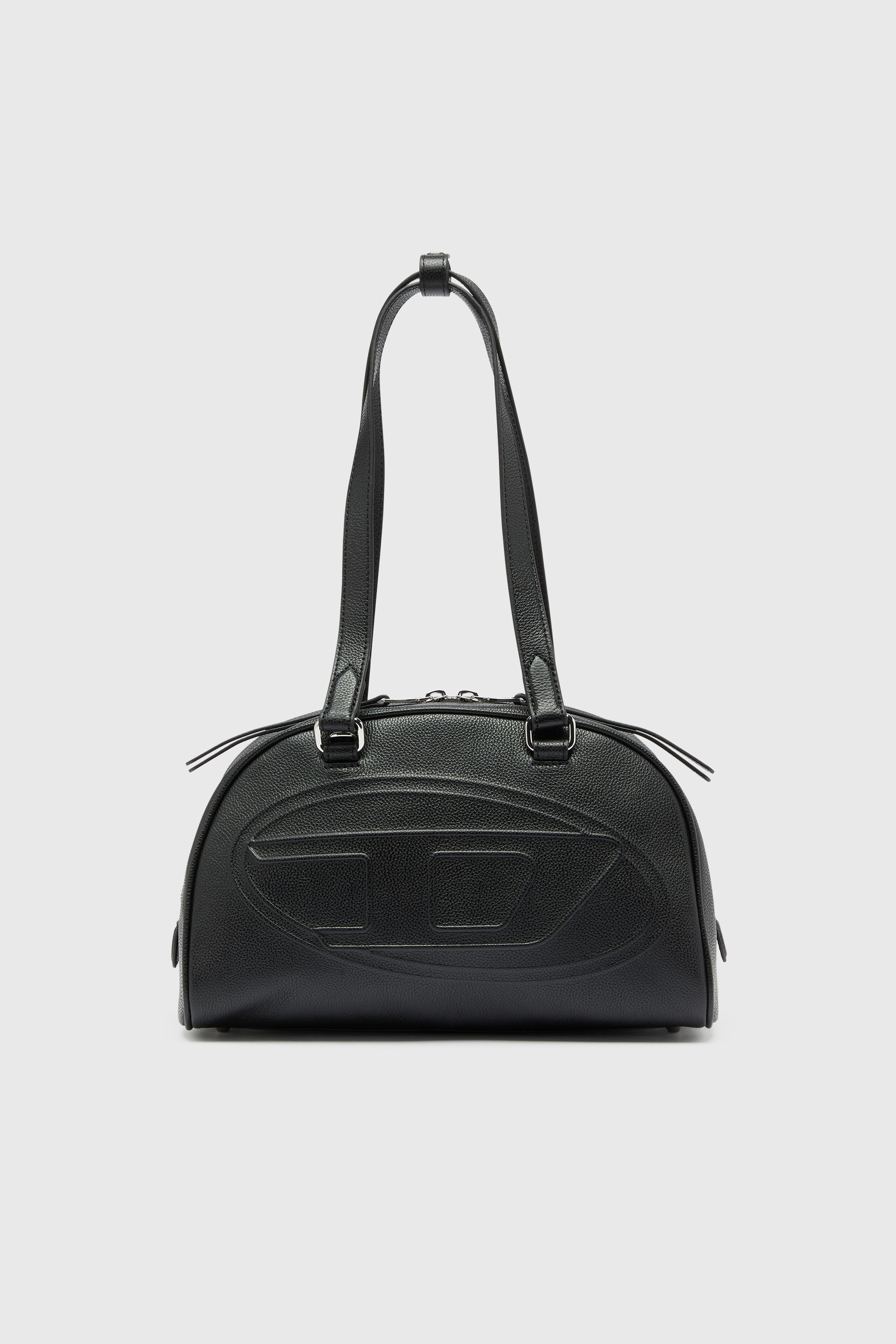 バッグ DIESEL LEATHER MINI BOSTON BAG Women's 1DR Dome - Leather Boston bag with embossed logo | Black
