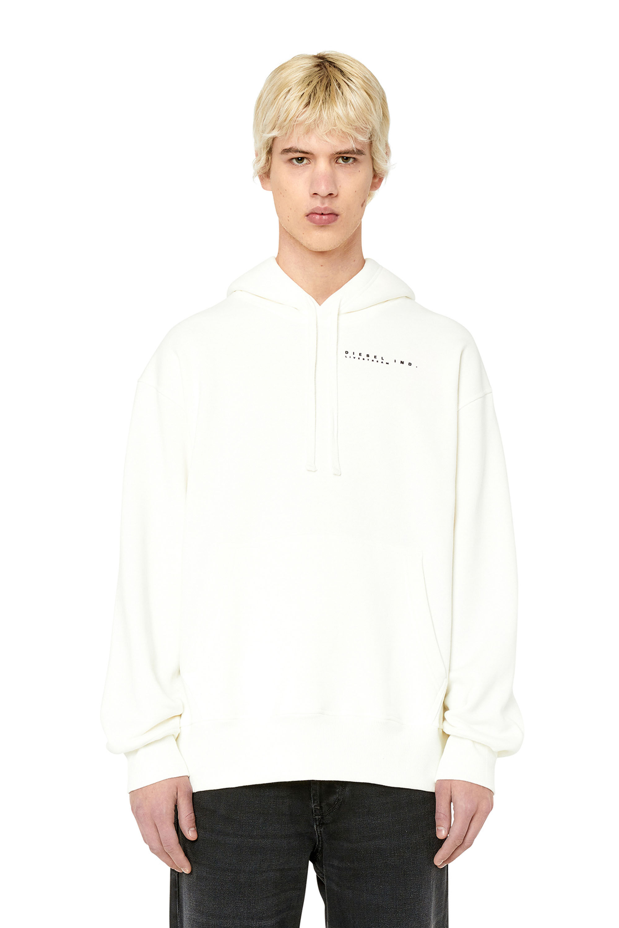 S-MACS-HOOD-G3 Man: Cotton hoodie with metallic photo print | Diesel
