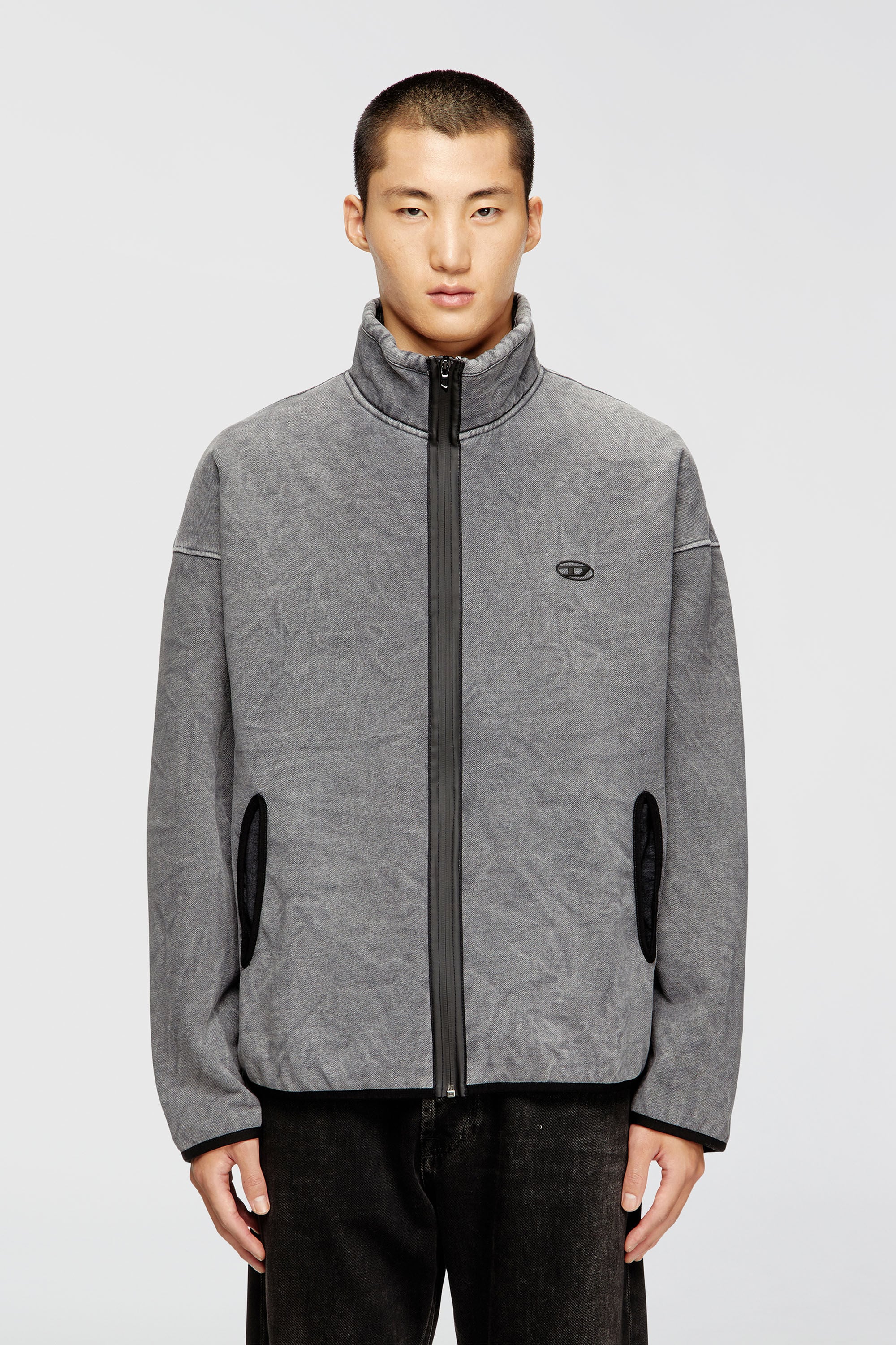 Diesel - S-BATY-NEW, Sudadera con cierre de cremallera y forro interior Hombre in Gris - 3