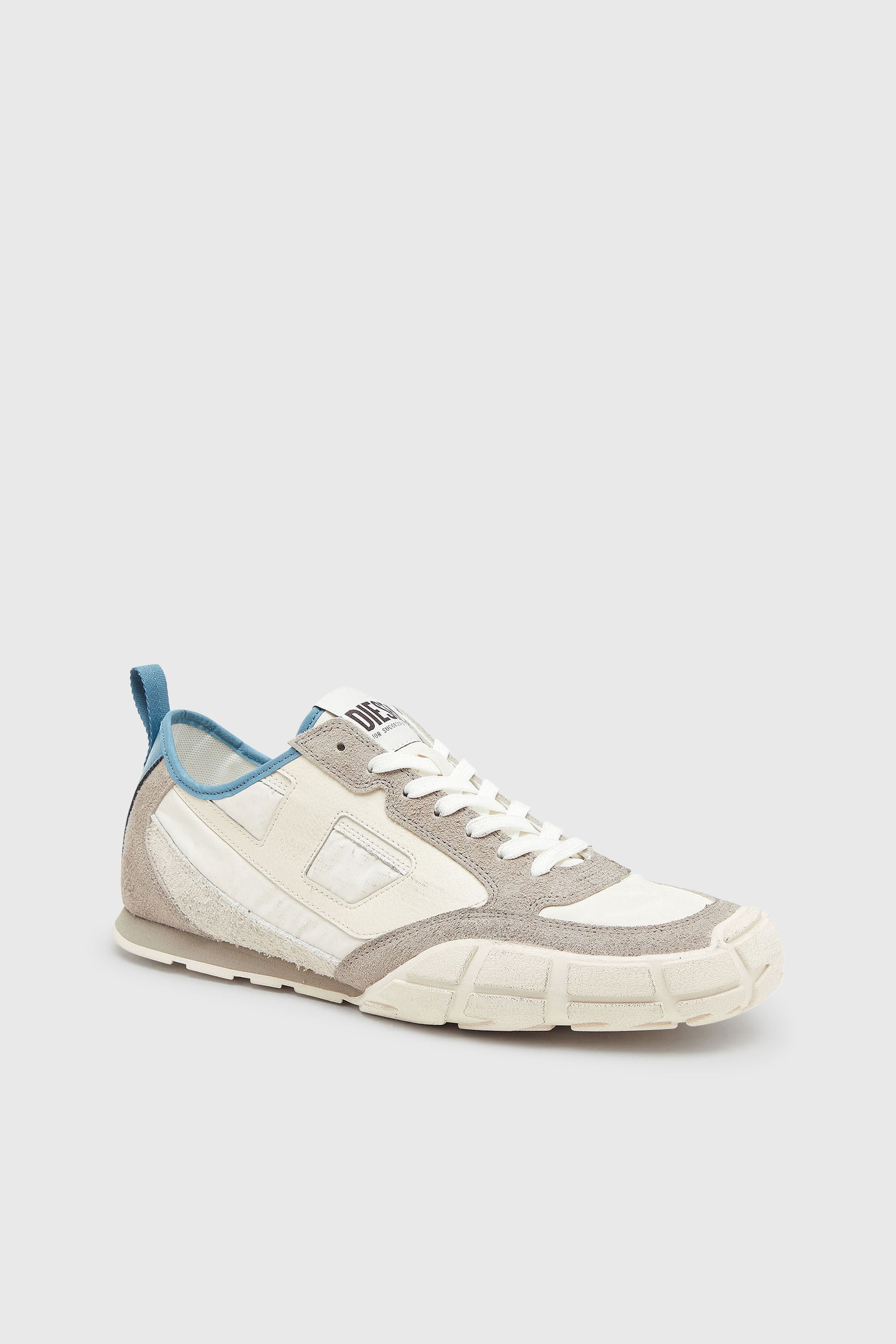 Diesel - S-PAGODHA LOW W, Female's S-Pagodha - Sneakers in leather and nylon with foam tongue in White/Grey - 6