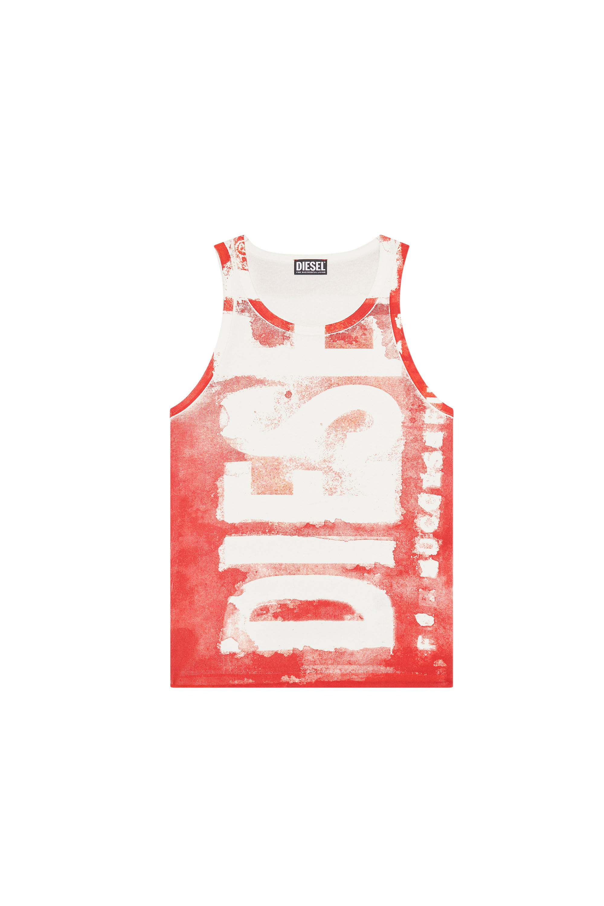 Diesel - T-LIFT-G1, Débardeur avec logo effet délavé Homme in Rouge - 2