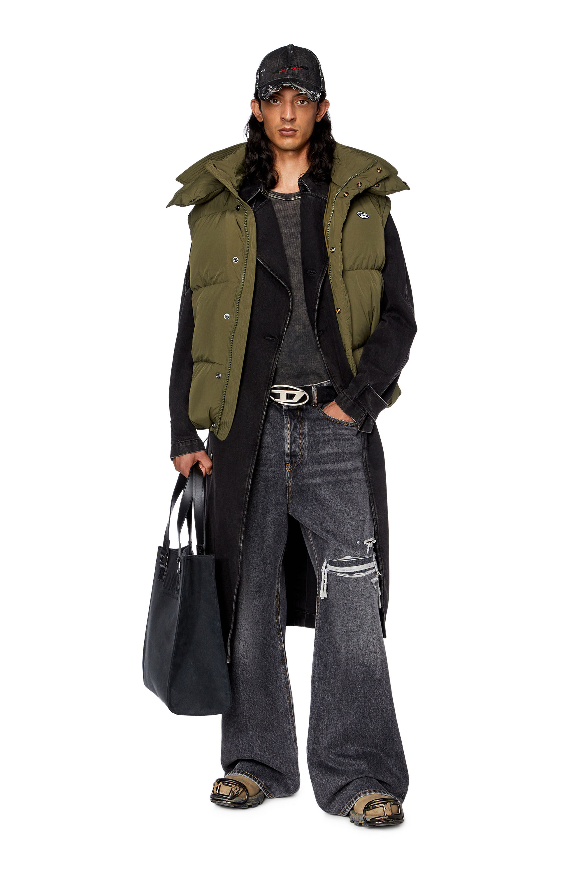 Diesel - W-ROLFYS-SL, Veste doudoune en taslan de nylon recyclé Homme in Vert - 1