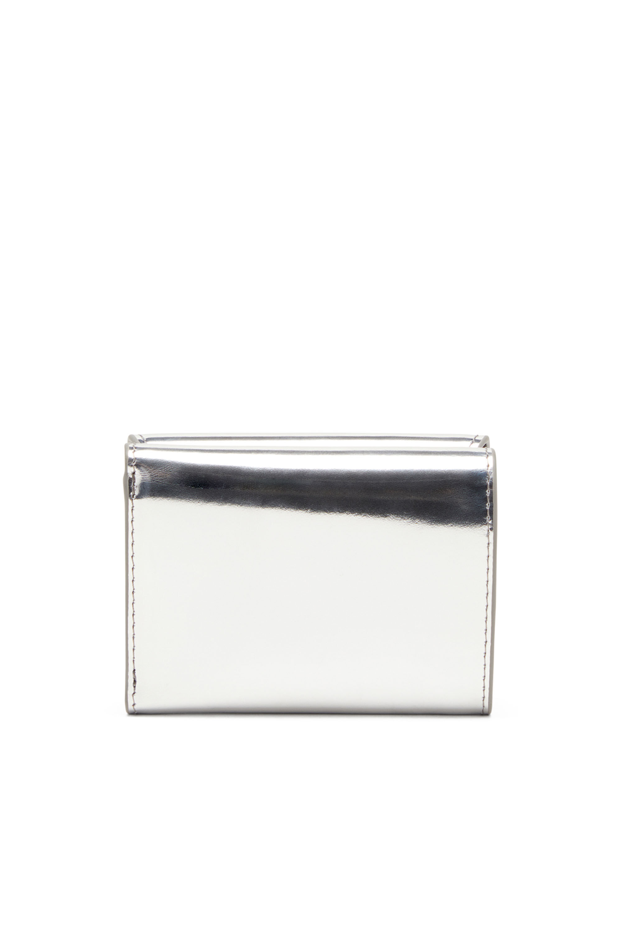Women's Tri-fold wallet in mirrored leather | Silver | Diesel