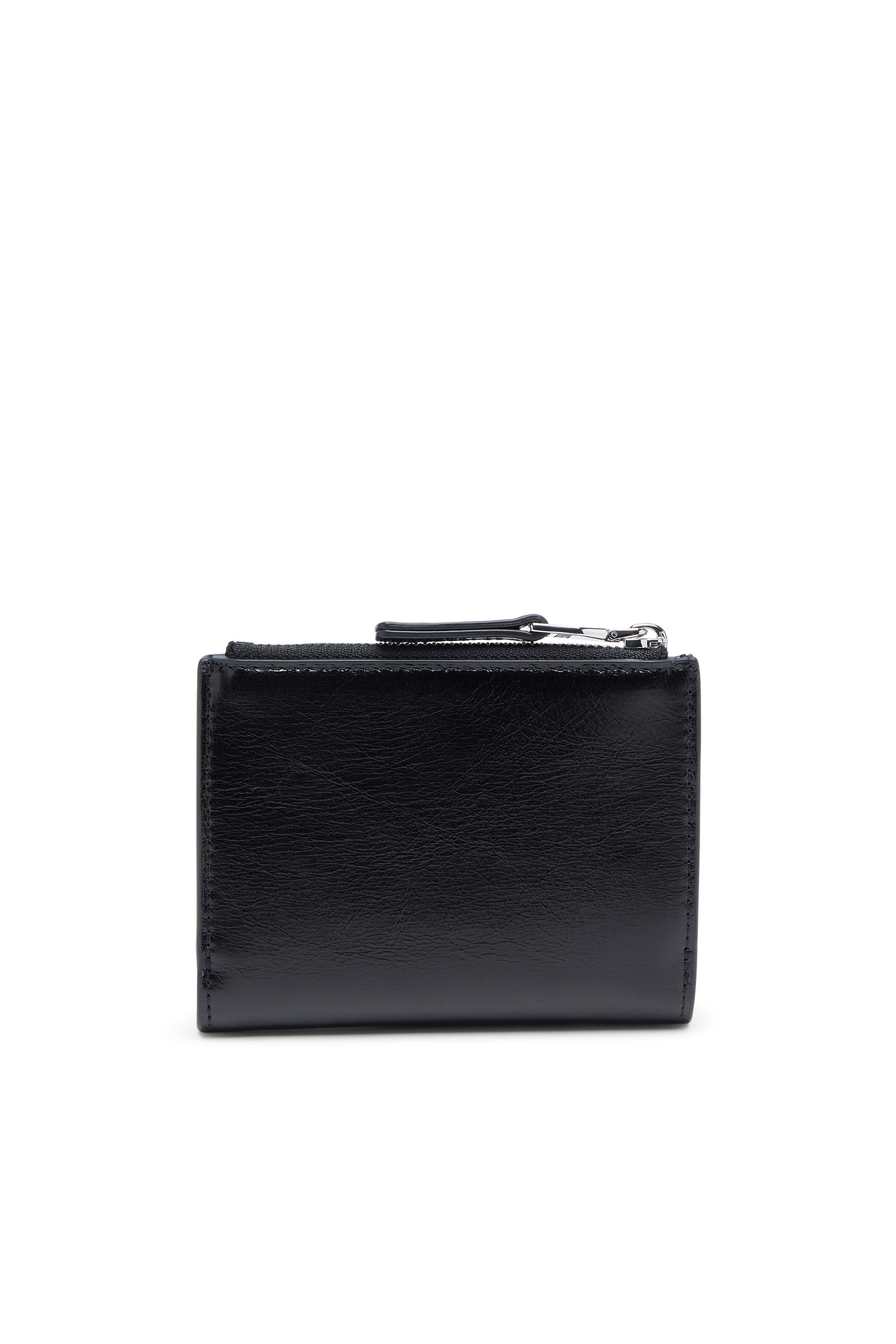小物 Diesel Black Wallet Women's Leather wallet with embossed chain motif | Black | Diesel
