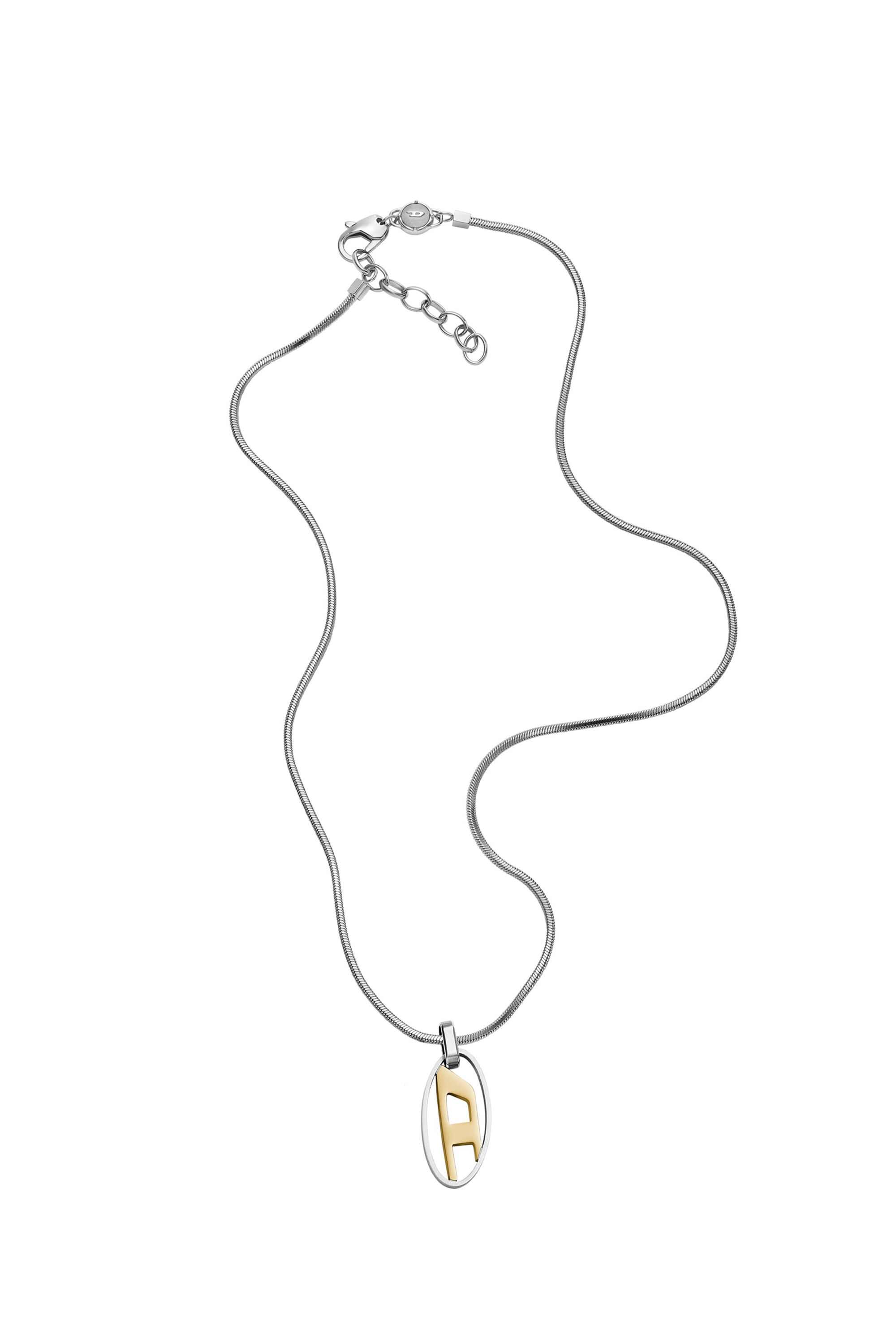 Diesel - DX1421, Unisex's Two-Tone Stainless Steel Pendant Necklace in Silver - 3