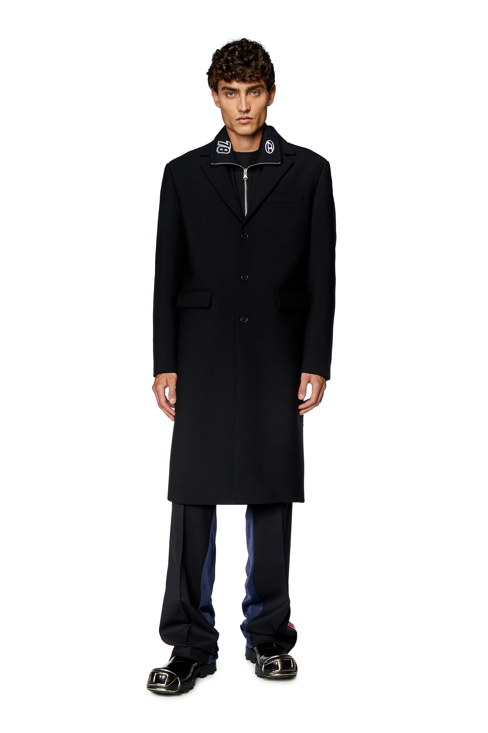 Men's Hybrid coat in cool wool and jersey | Black | Diesel US
