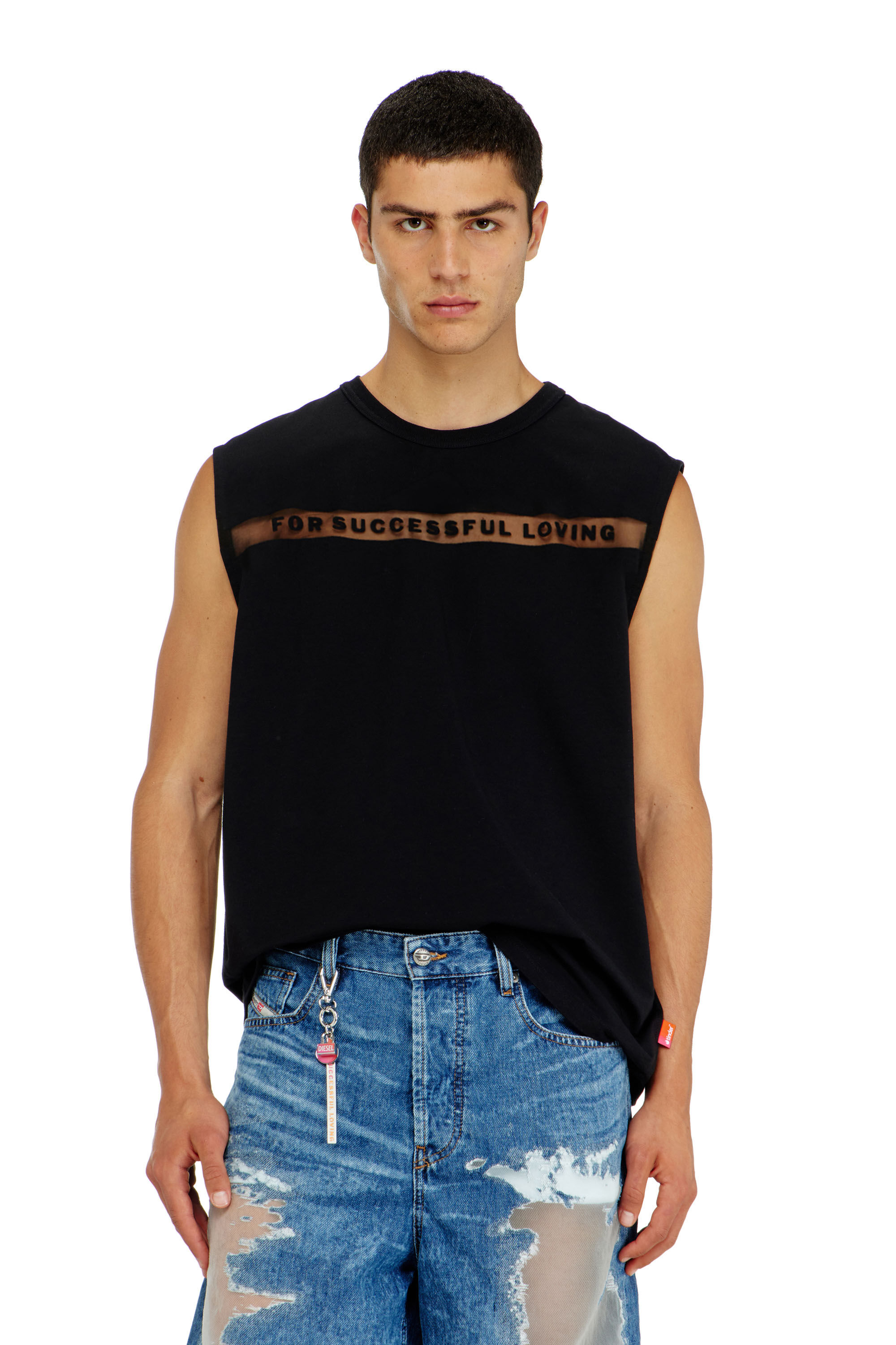 Women's Tank top with For Successful Loving logo | Black | Diesel