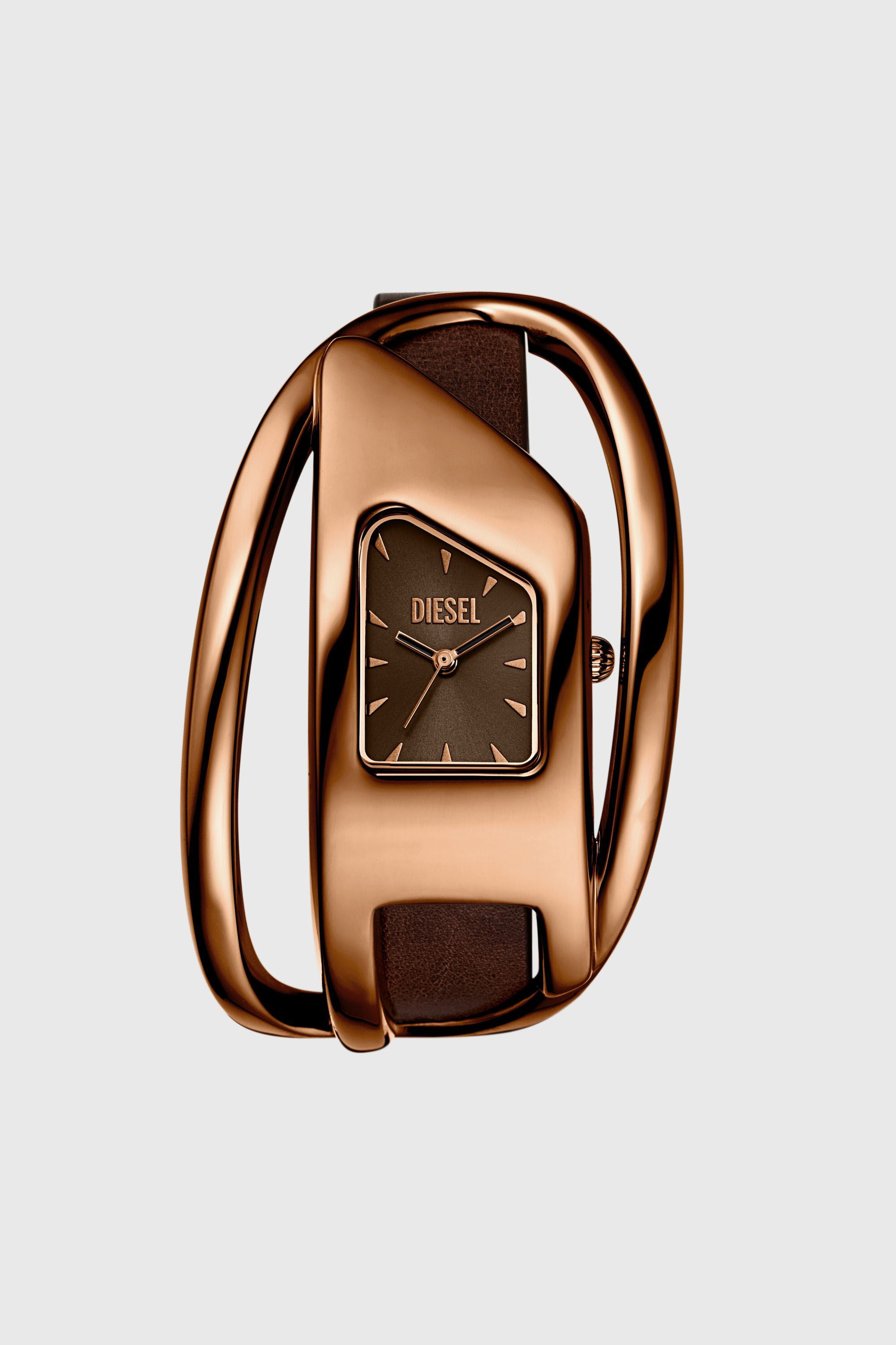 DIESEL ディーゼル デジタル腕時計 ブラウン レザーベルト dz7035 Women's Wrap-D brown leather watch | Brown | Diesel {{Country}}