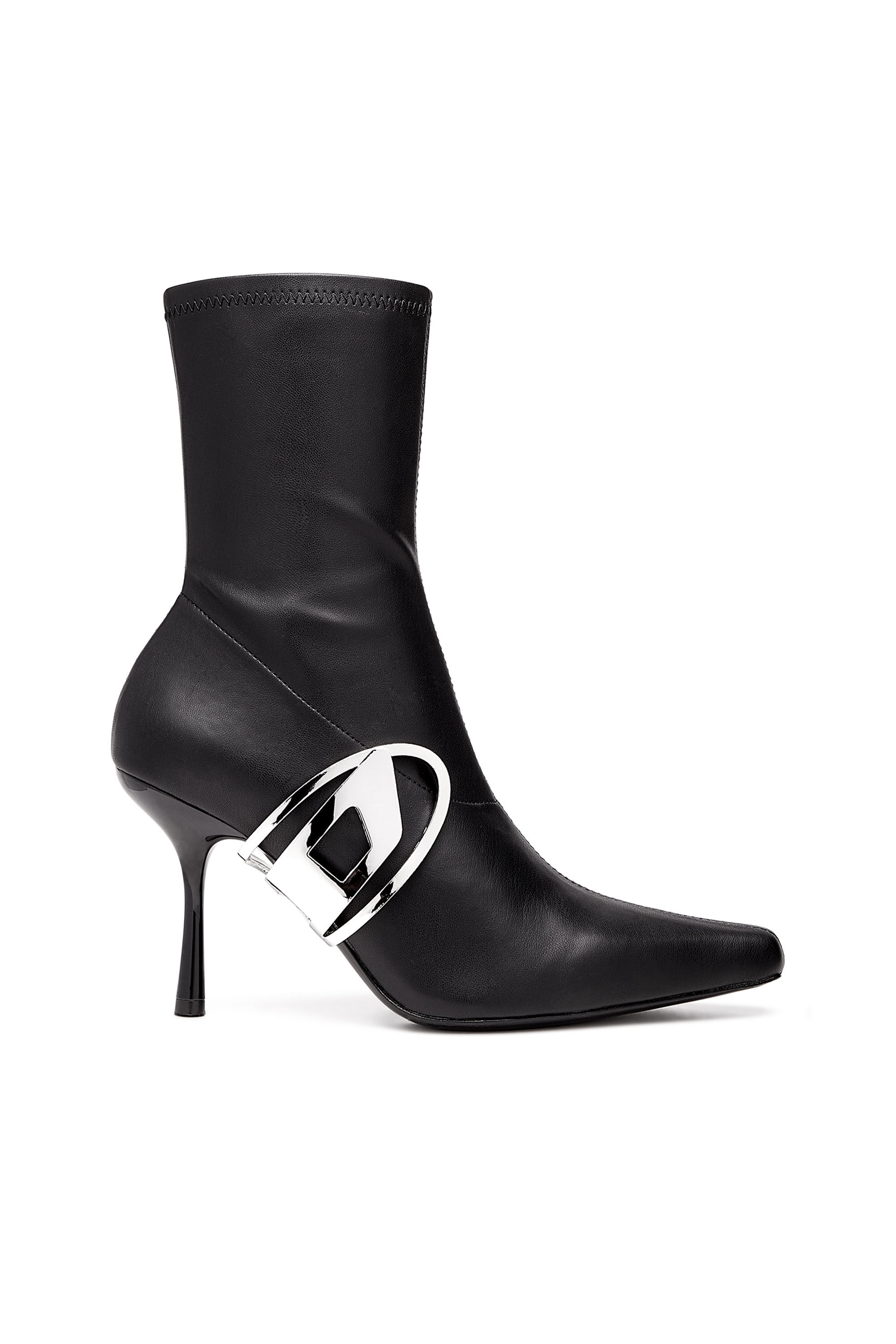 Diesel - D-ECLIPSE BT, D-Eclipse BT - Bottes à talon aiguille avec plaque Oval D Femme in Noir - 1