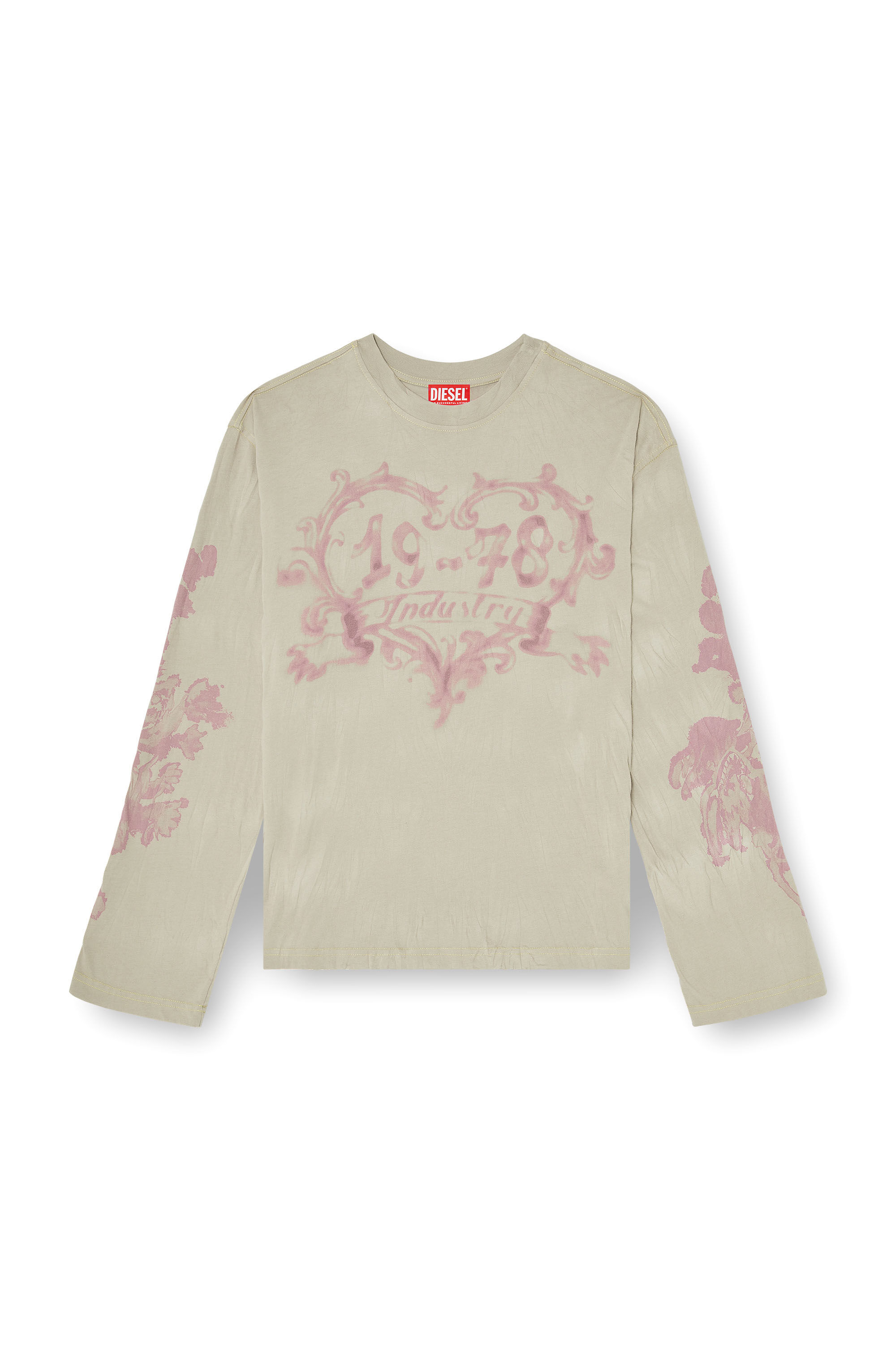 Diesel - T-HILARY-LS-AA1, Camiseta de manga larga de algod&oacute;n con estampado gr&aacute;fico Mujer in Multicolor - 2