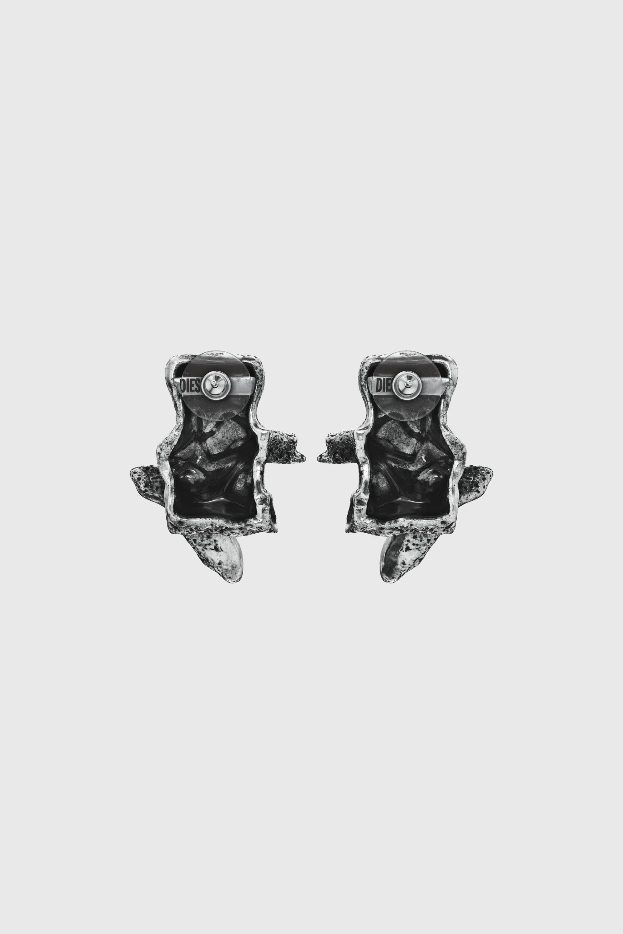 Diesel - DX1710040 JEWELLERY, Pendientes plateados con tachuelas Unisex in Gris - 3