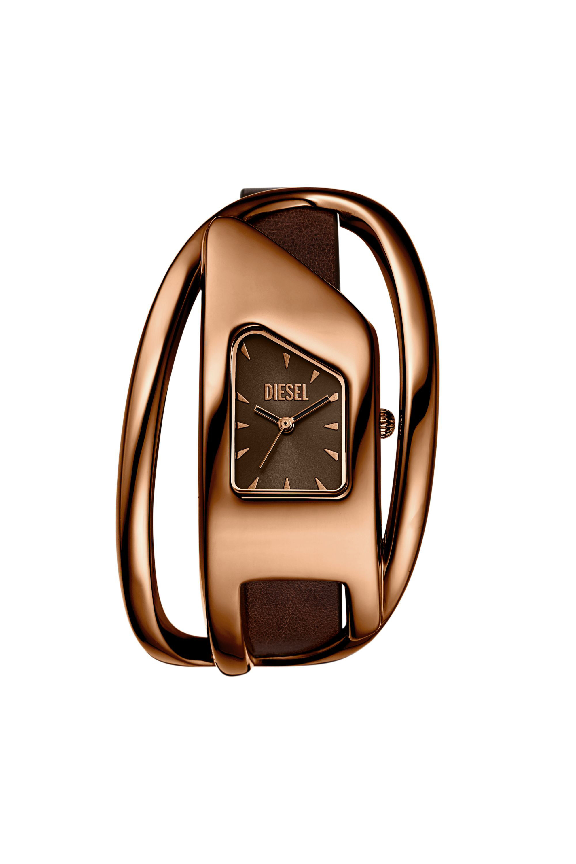 Women's Wrap-D brown leather watch | Brown | Diesel