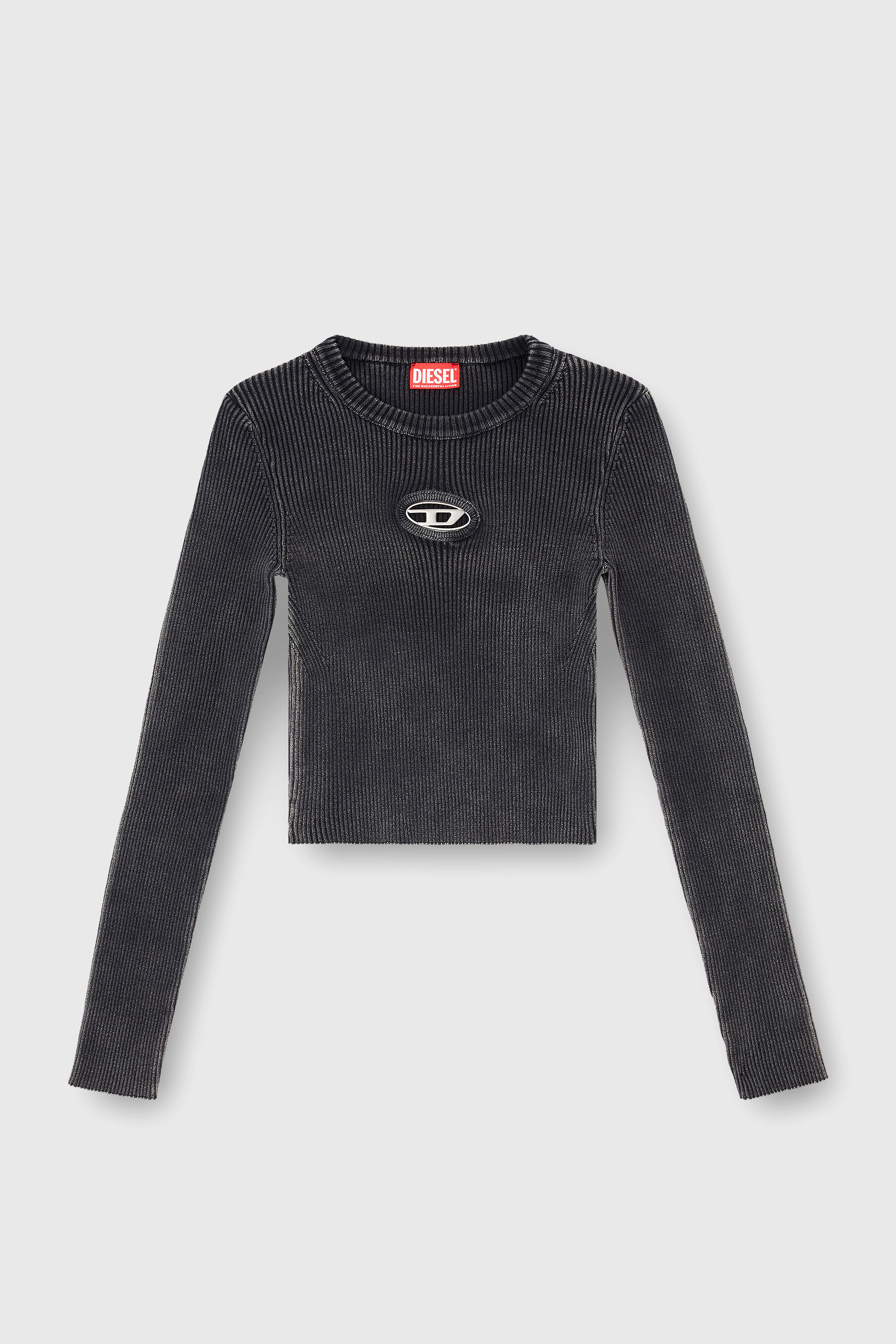 Women's Cropped jumper with cut-out logo | Black | Diesel {{Country}}