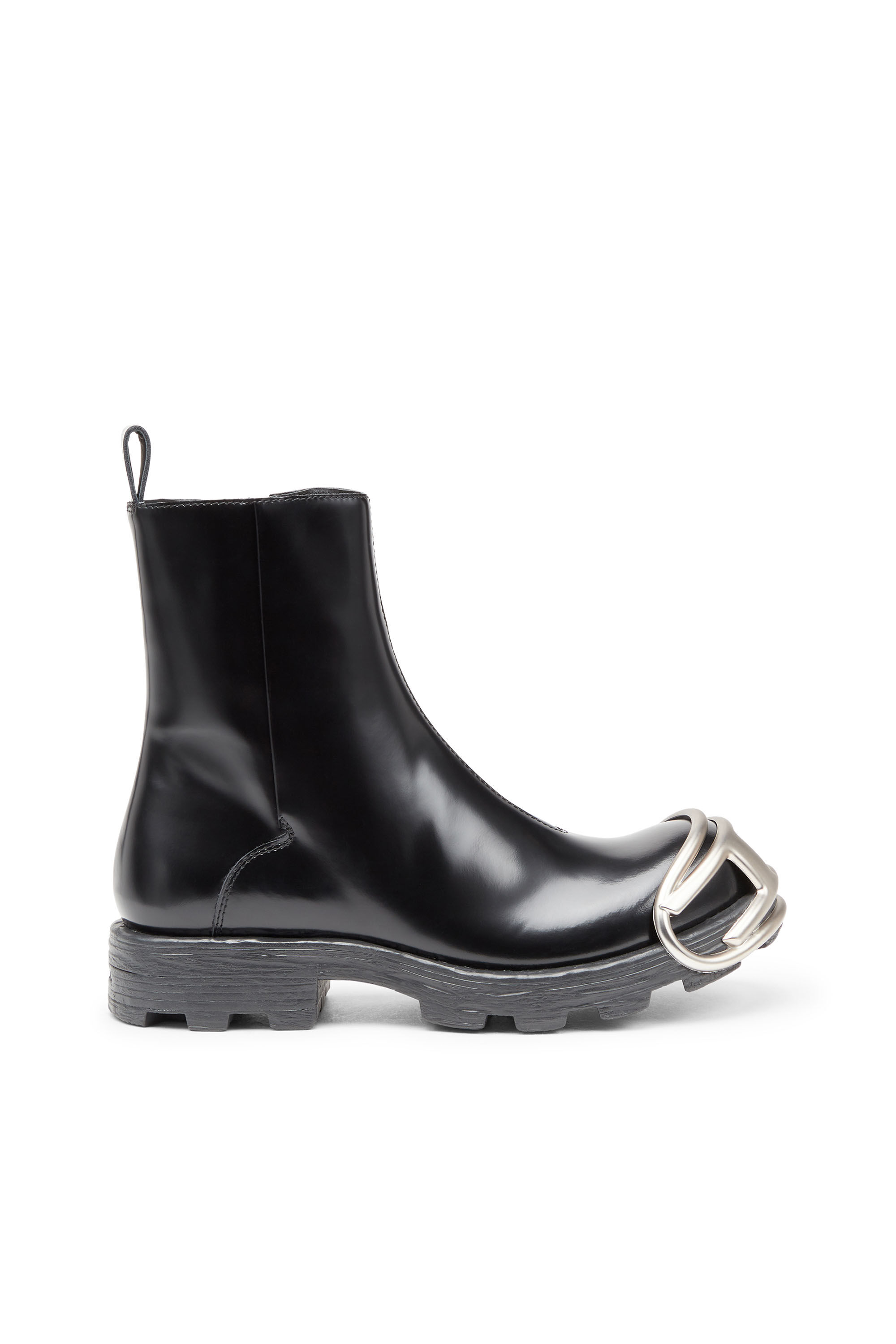 Diesel - D-HAMMER BT ZIP D, Male's D-Hammer-Leather Chelsea boots with Oval D toe caps in Black - 1