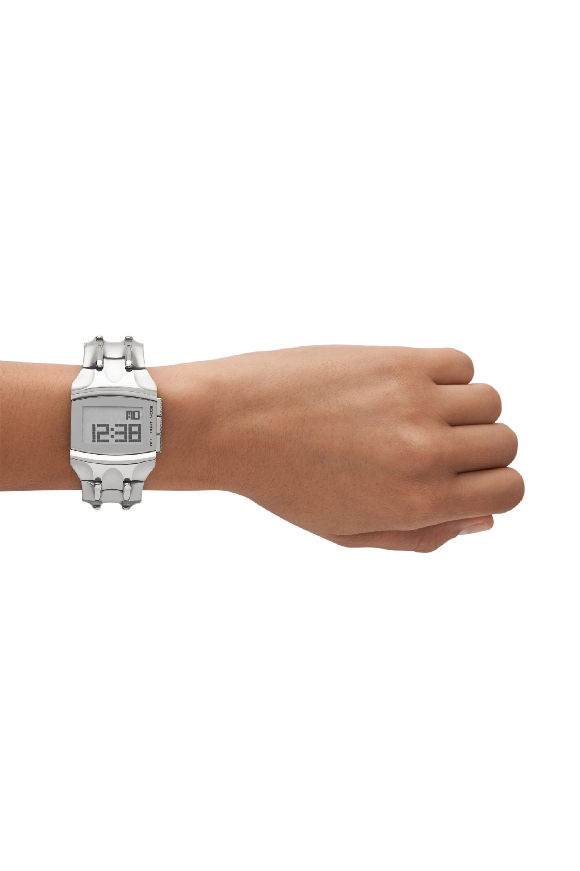 Diesel - DZ2155, Montre Croco Digital en acier inoxydable Mixte in Gris argenté - 4