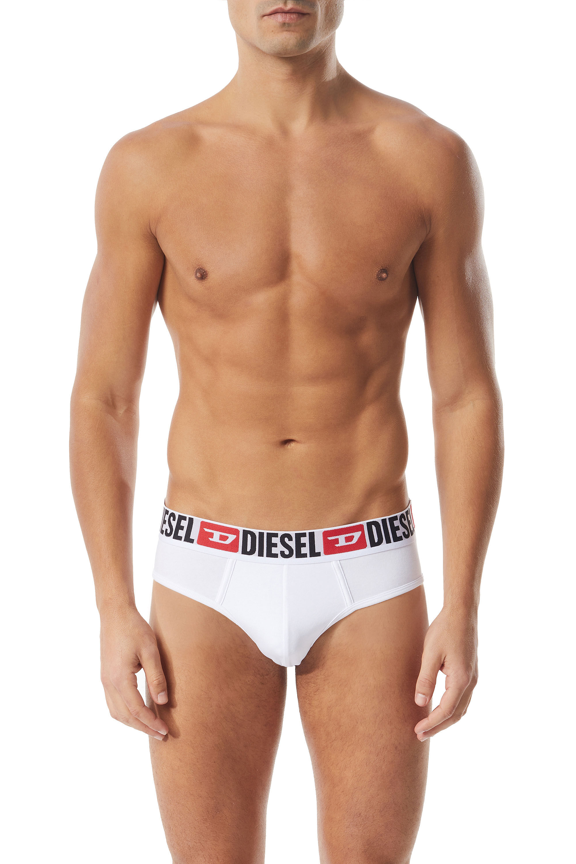 Diesel - UMBR-ANDRETHREEPACK, Man's Three-pack of solid-colour briefs in White - 2