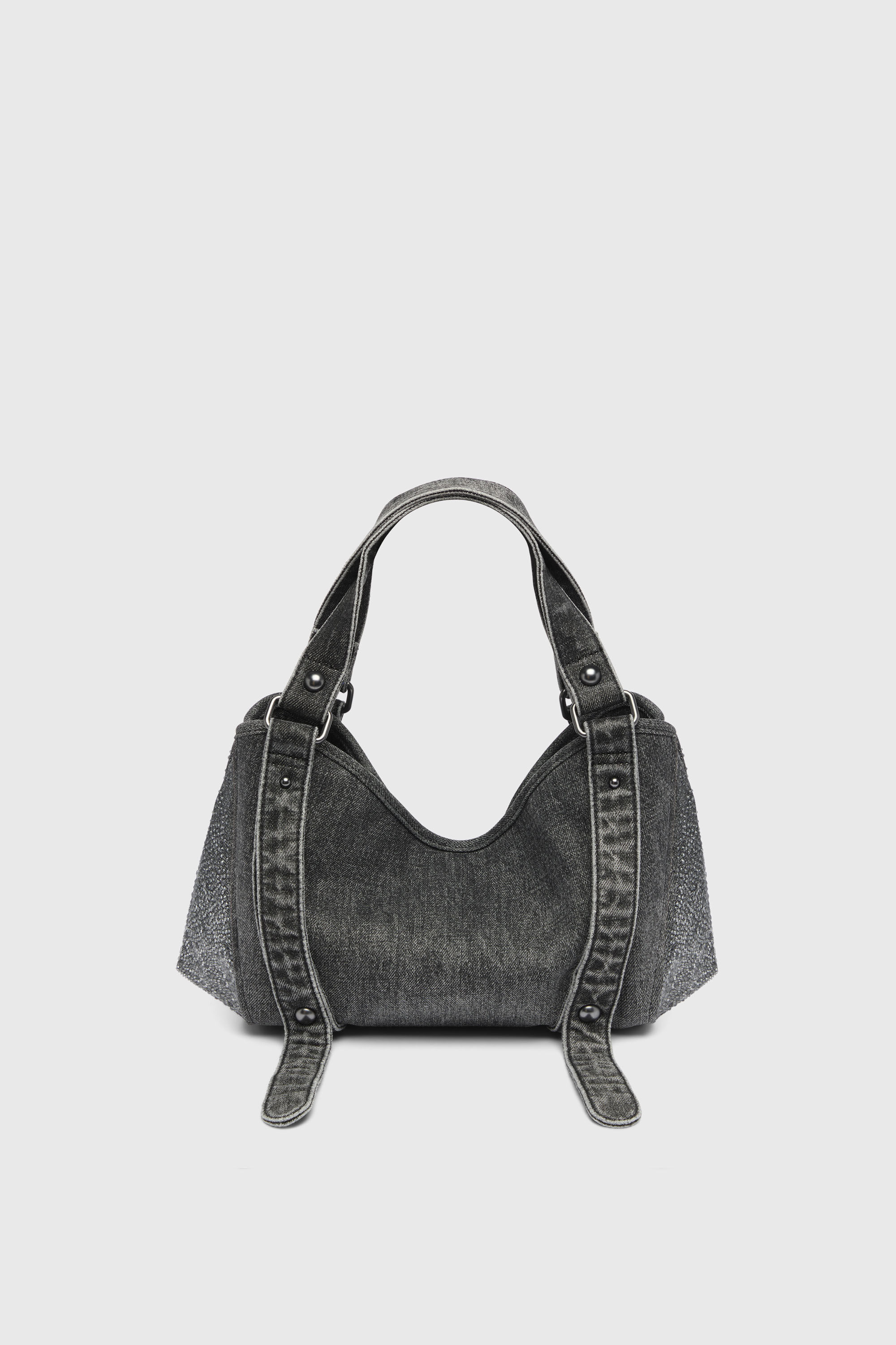 Women's D-One-Small top-handle bag in crystal solarised denim