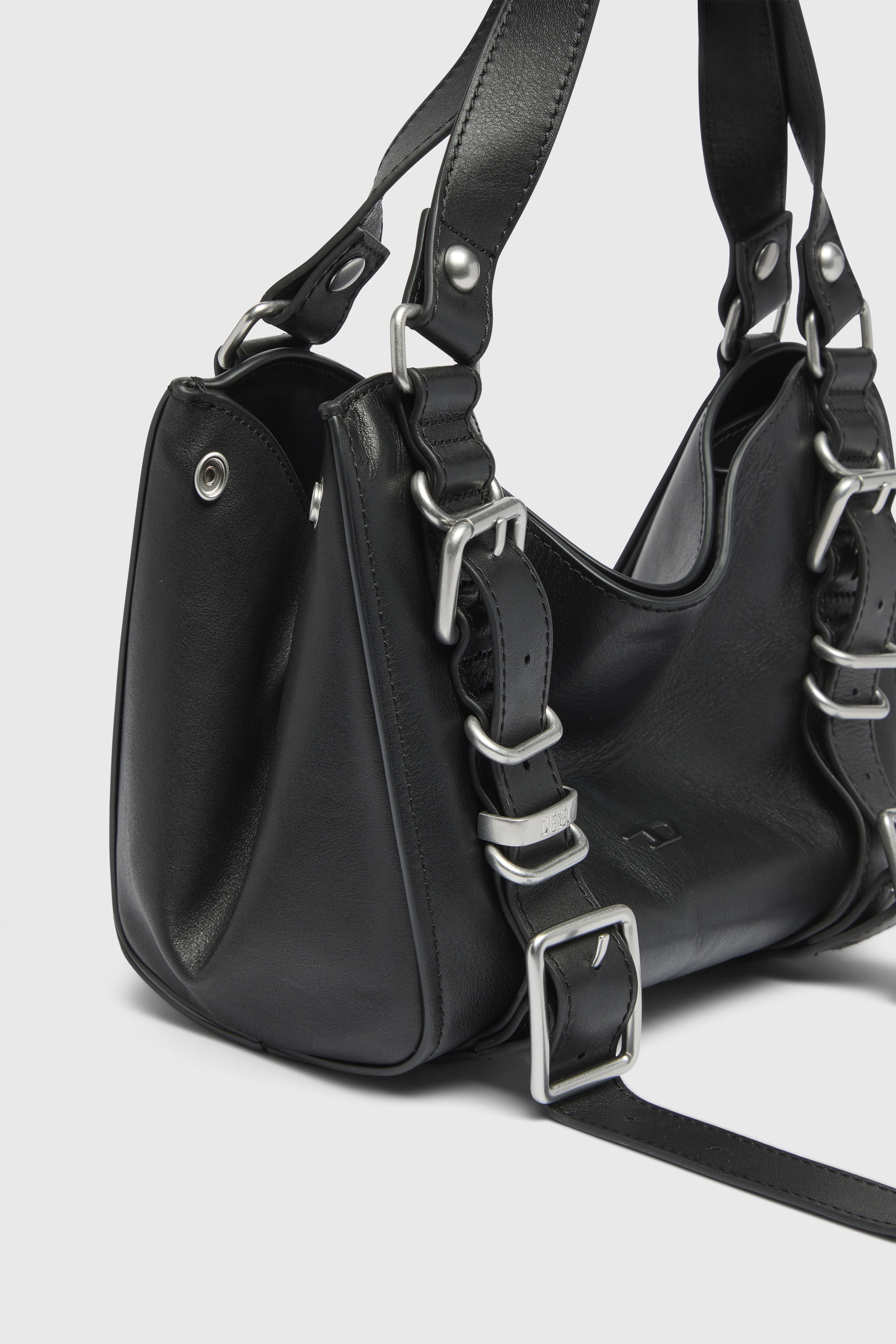 Women's D-One-Small top-handle bag in treated leather | Black