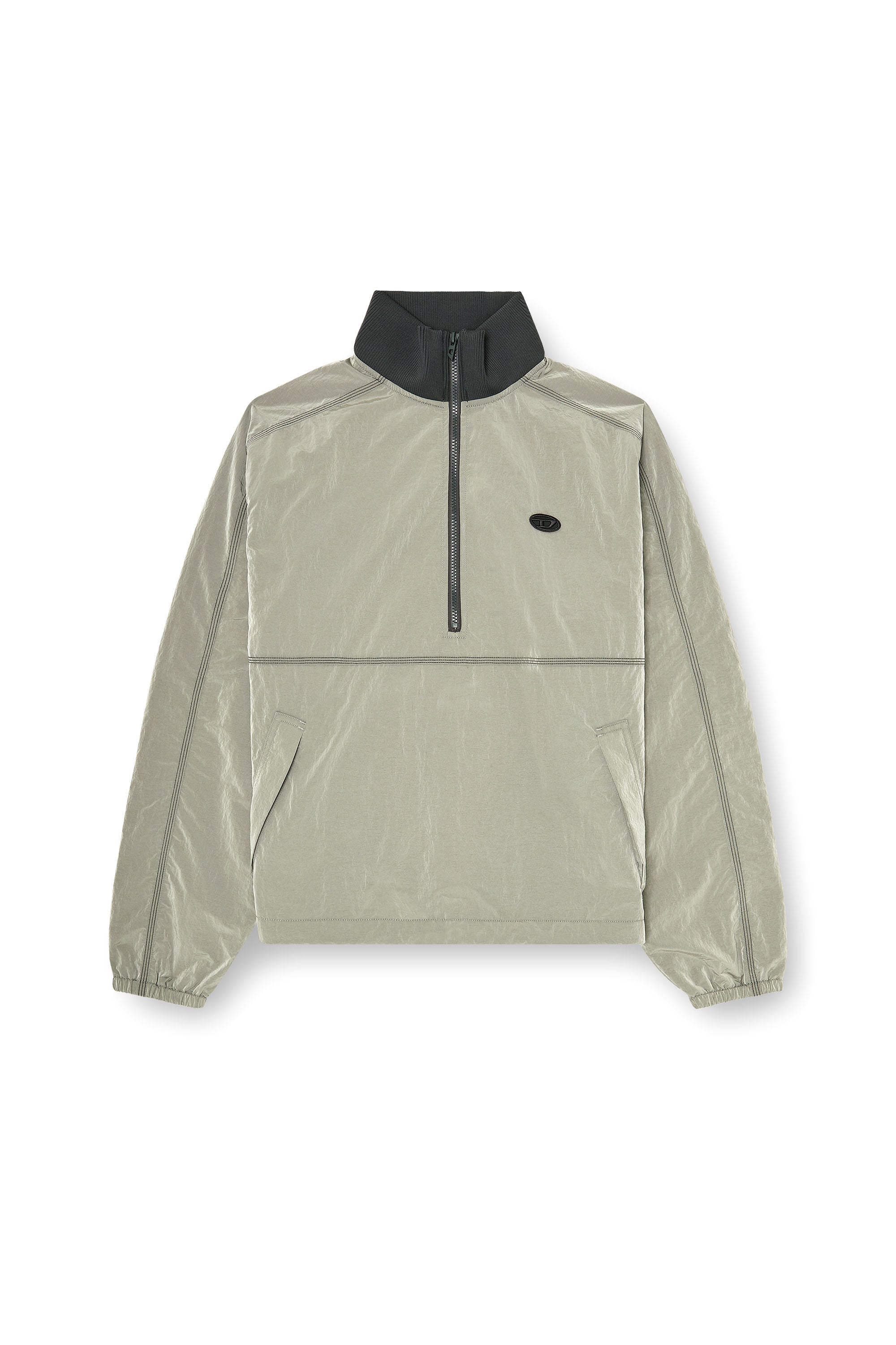 Men's Nylon jacket with crinkle effect | Grey | Diesel US