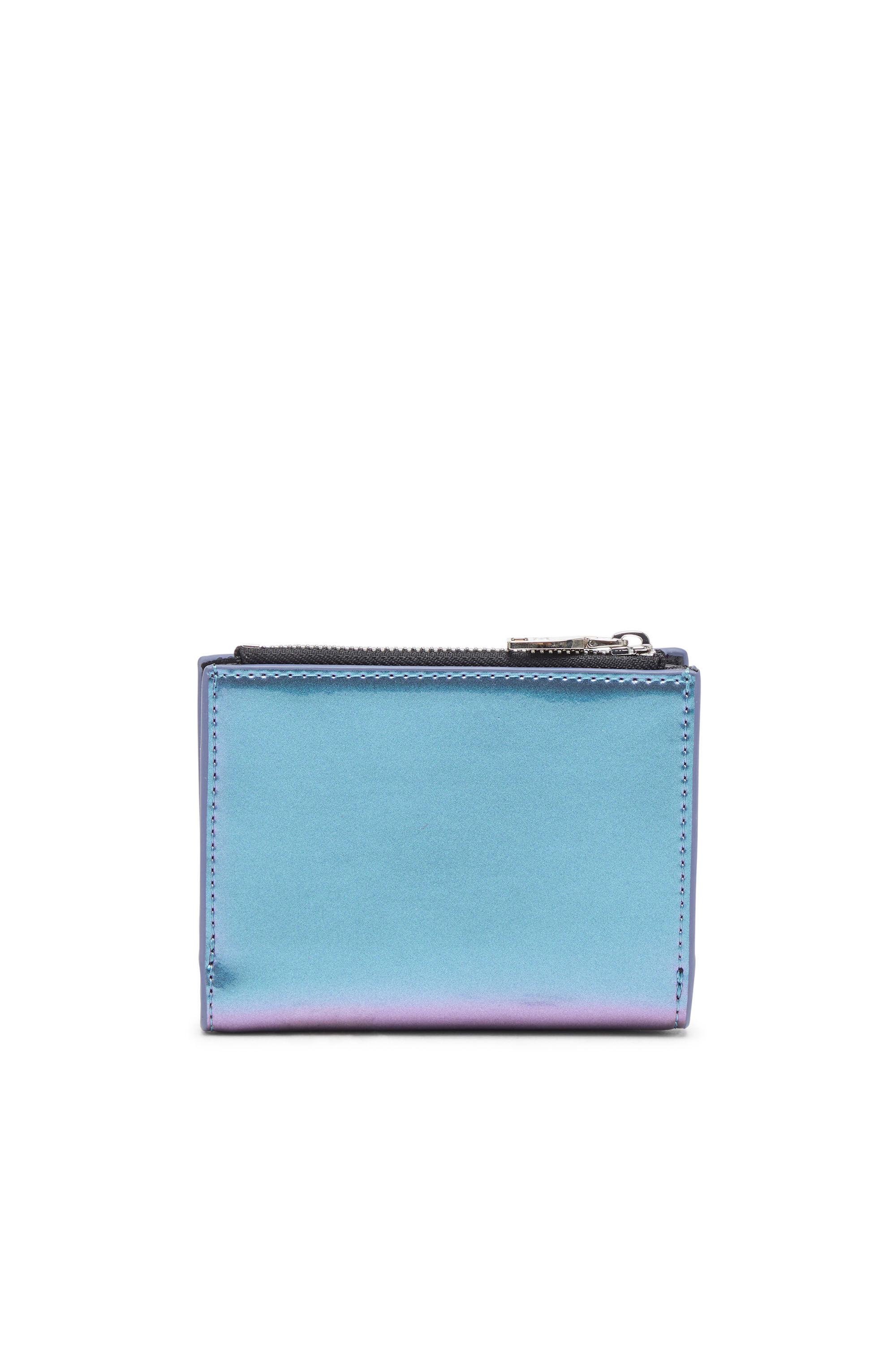 Diesel - 1DR BI-FOLD ZIP II, Female's Small iridescent wallet in Azure - 2