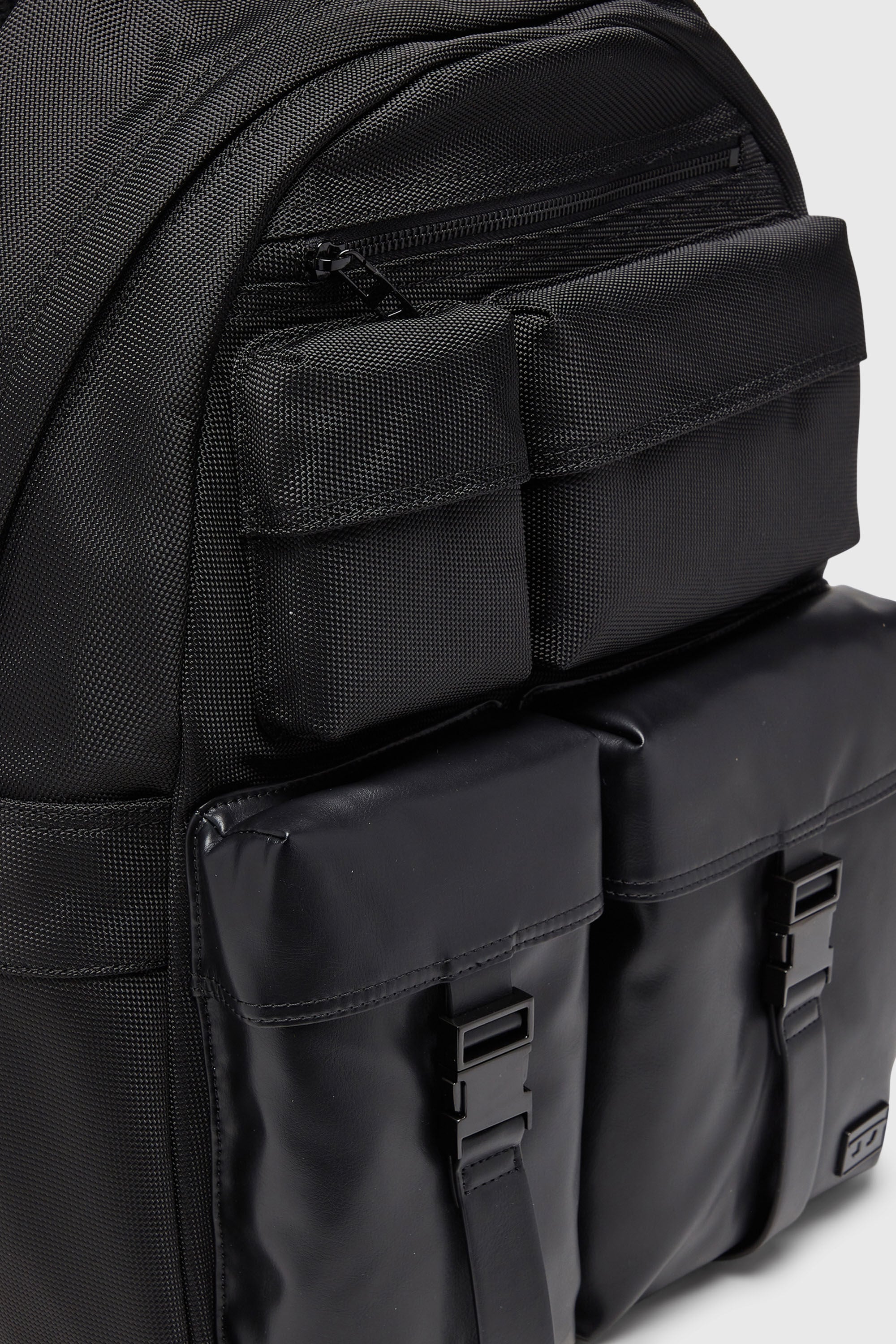 Diesel - MULTI-PKTS BACKPACK X, Unisex's Multi-Pkts - Backpack in nylon with front pockets in Black - 5