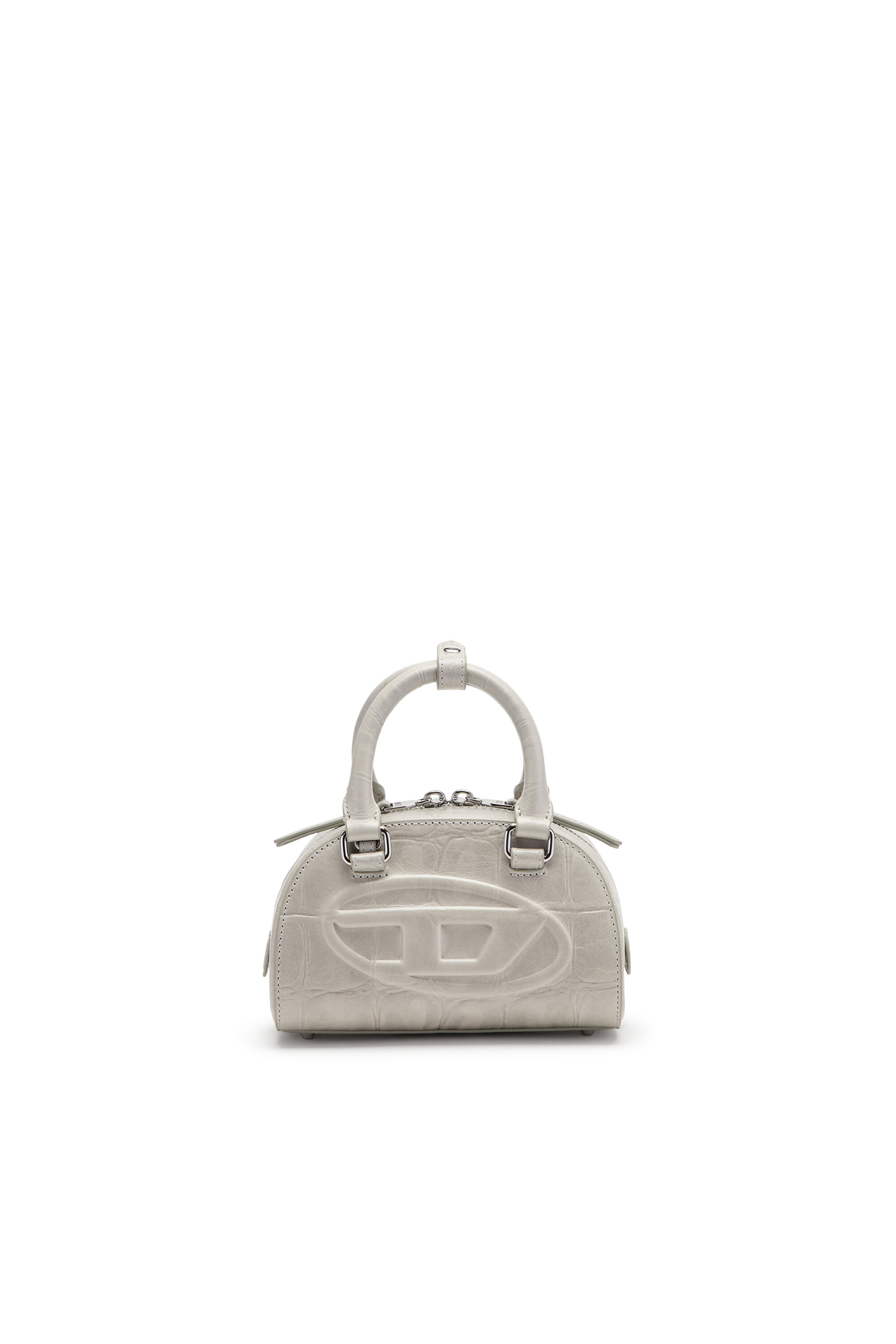 Diesel - 1DR DOME CROSSBODY, 1DR Dome-Mini sac bowling en cuir effet croco Femme in Gris - 1