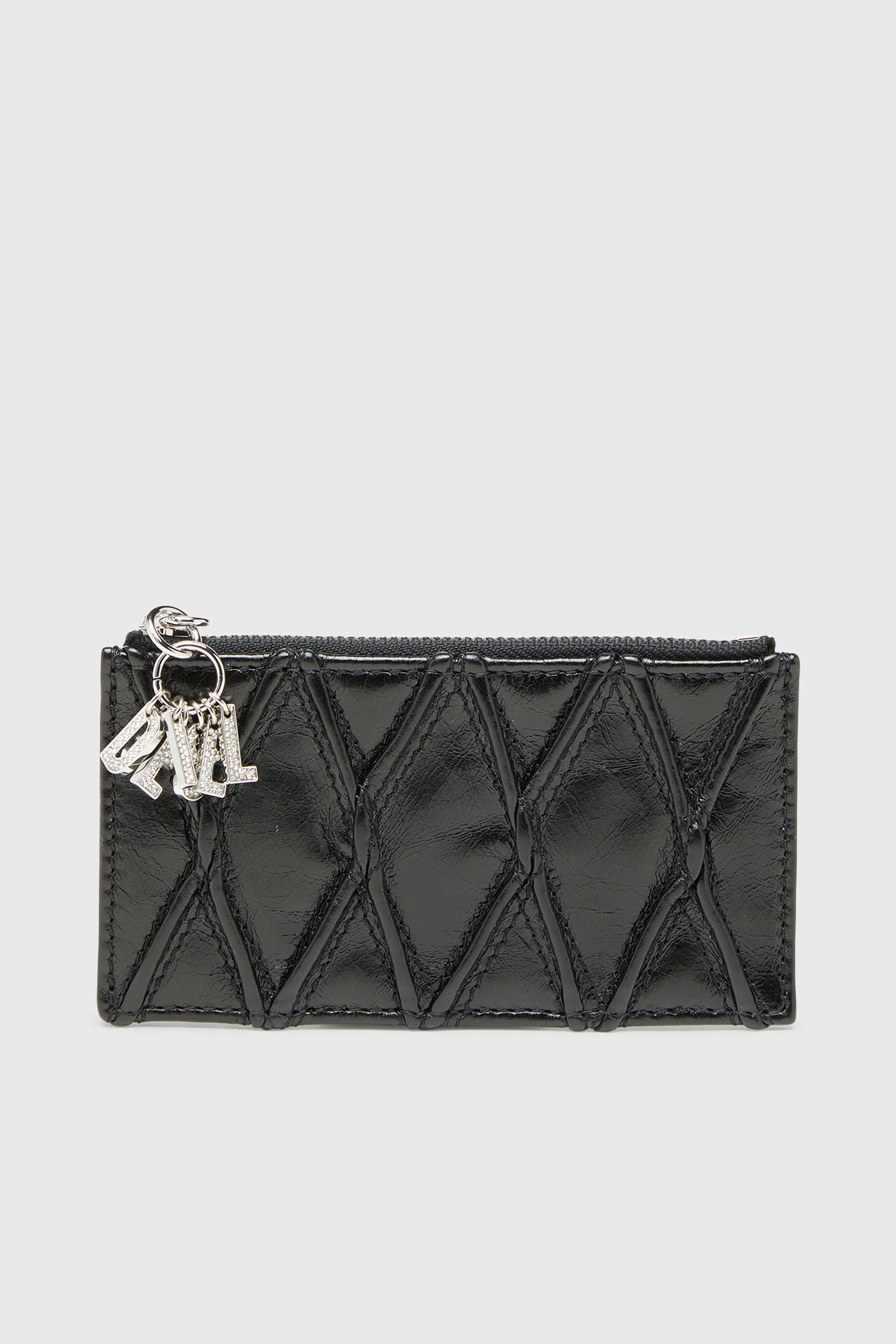 Diesel - D-CHARMS CARD HOLDER III, Tarjetero de piel naplak acolchada Mujer in Negro - 1