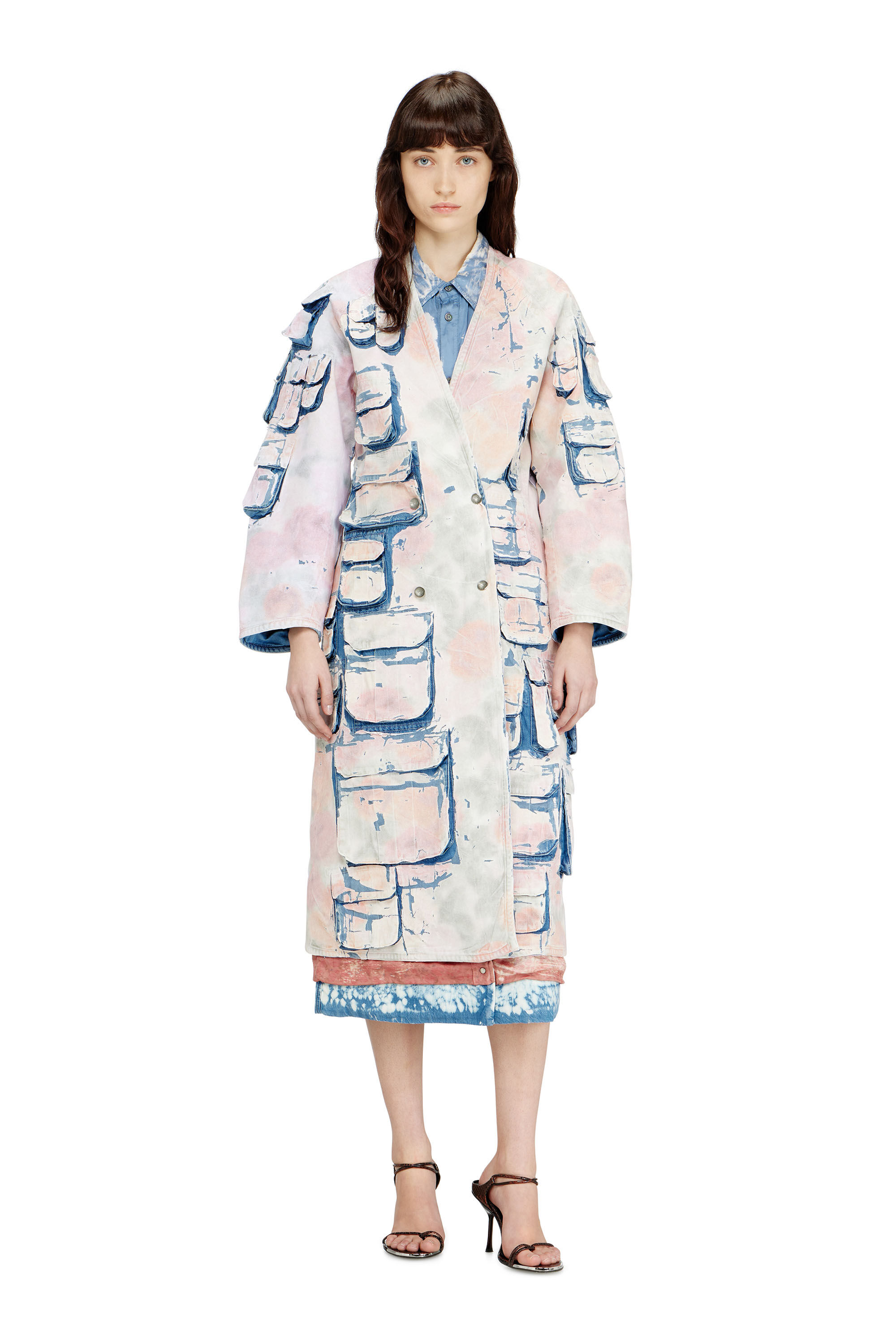 Diesel - DE-SELDOR-FSI, Abrigo vaquero con jersey de cuadros desmontable Mujer in Multicolor - 3