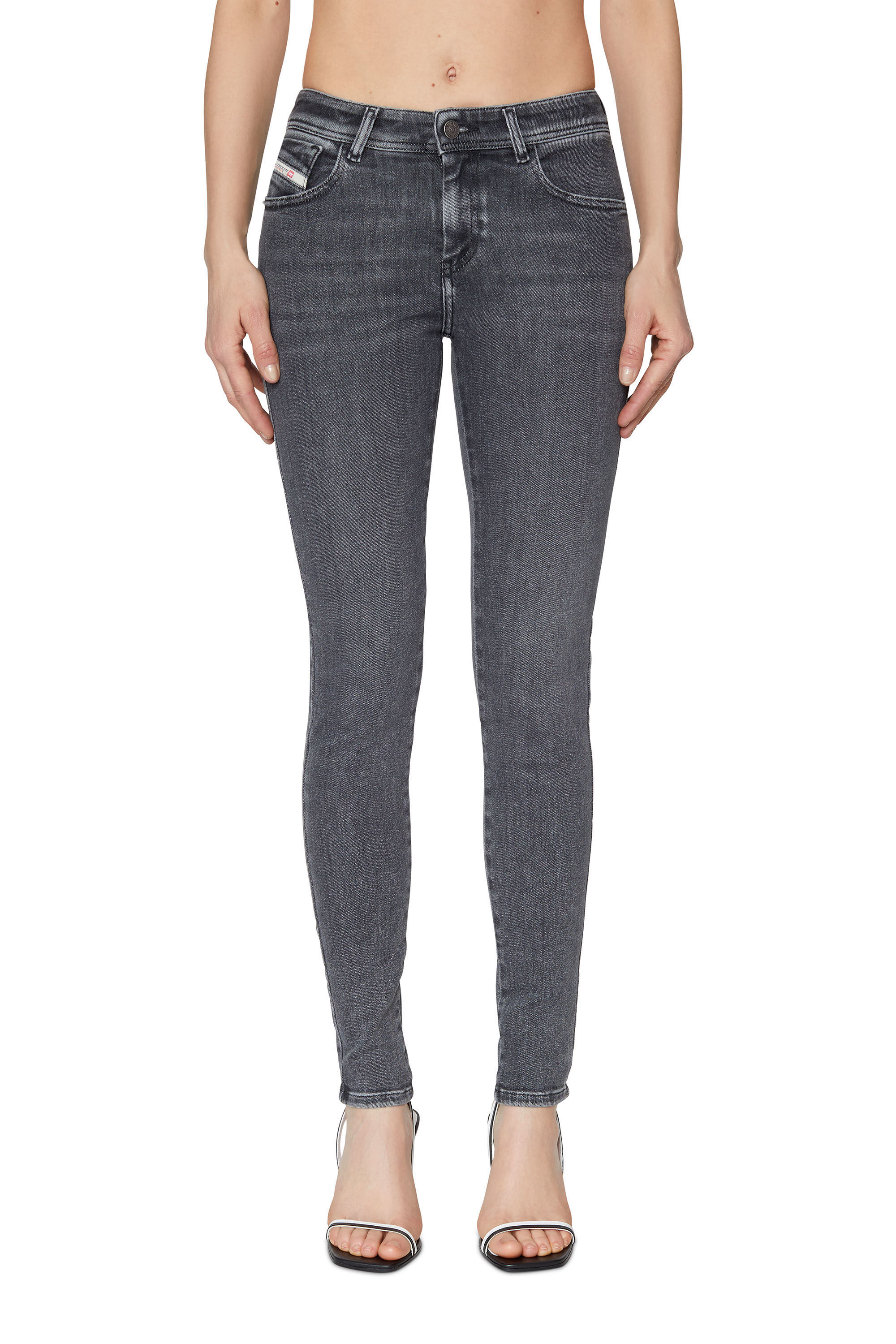 Diesel - Female's Skinny Jeans 2017 Slandy 09D61, Black/Dark Grey - 2