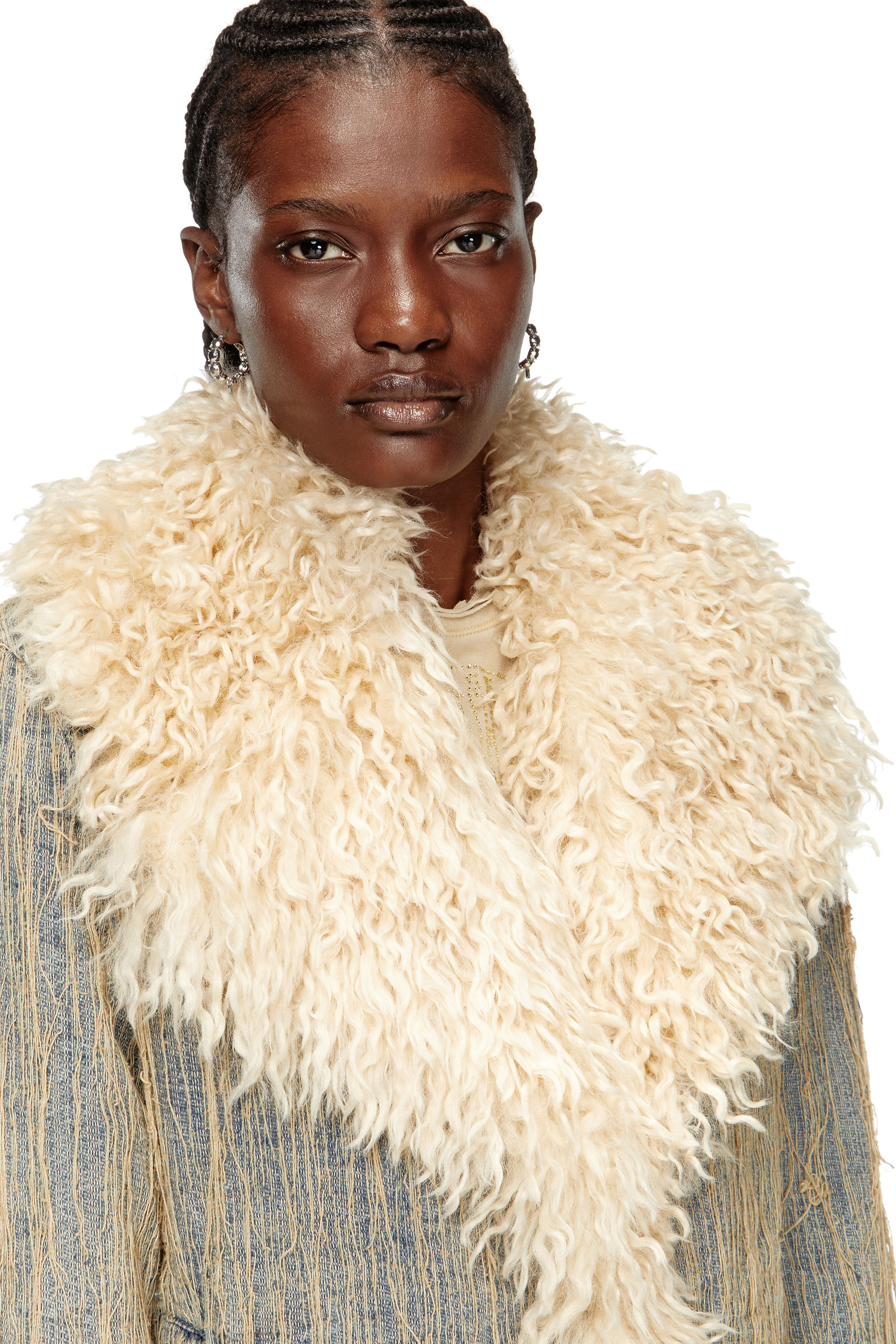 Diesel - DE-ACONIC-S, Veste en denim jacquard à fils flottants Femme in Bleu - 4