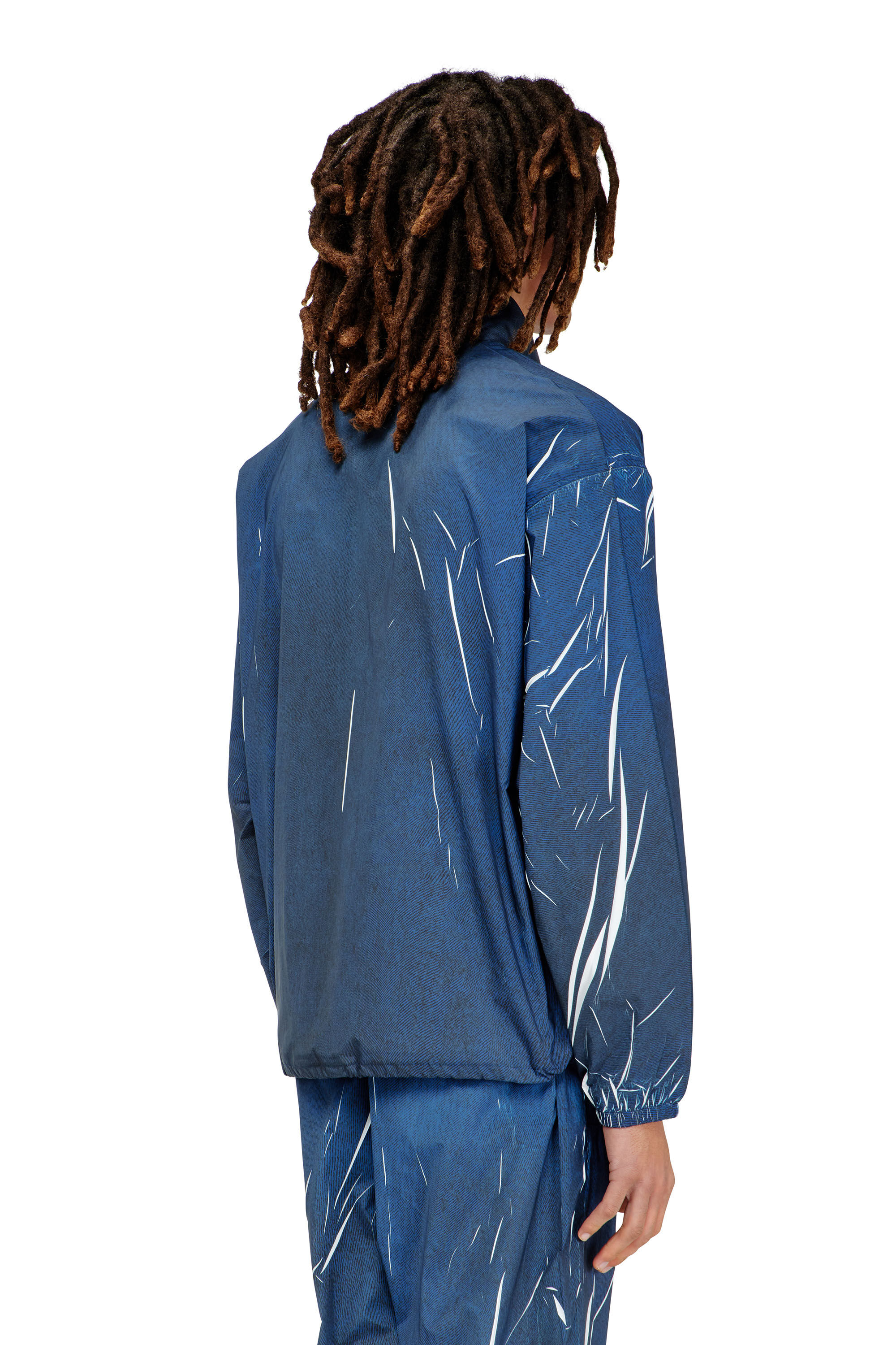 Diesel - J-PHIL-CJBC, Chaqueta ligera con estampado efecto denim Hombre in Azul marino - 5