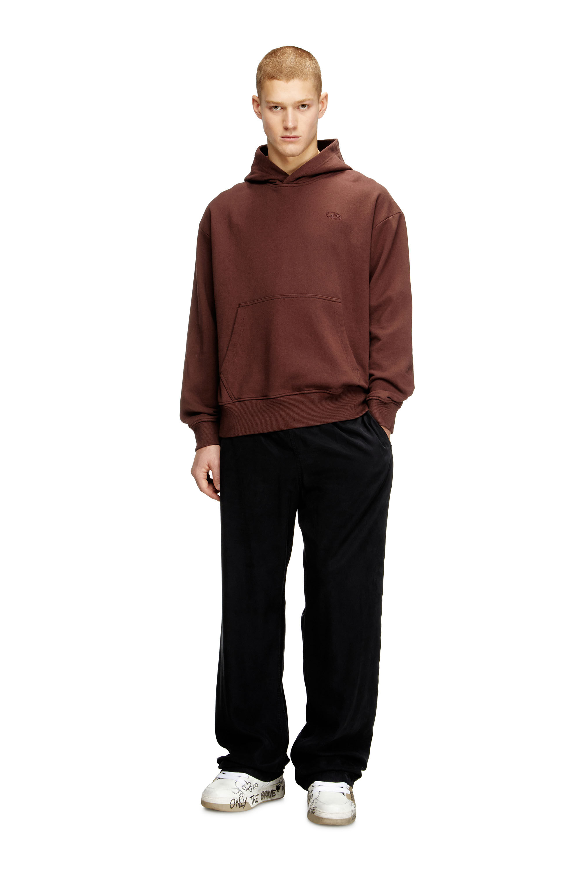 S-MACS-HOOD-MEGOVAL-D Men: Hoodie with back D logo | Diesel