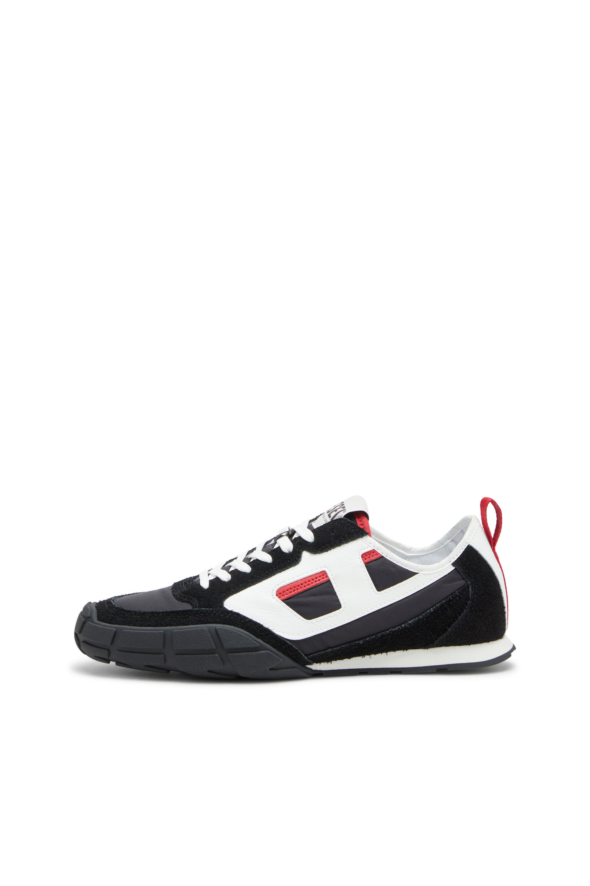 Diesel - S-PAGODHA LOW, Male's S-Pagodha-Sneakers in leather, suede and ripstop in Black/Red - 8