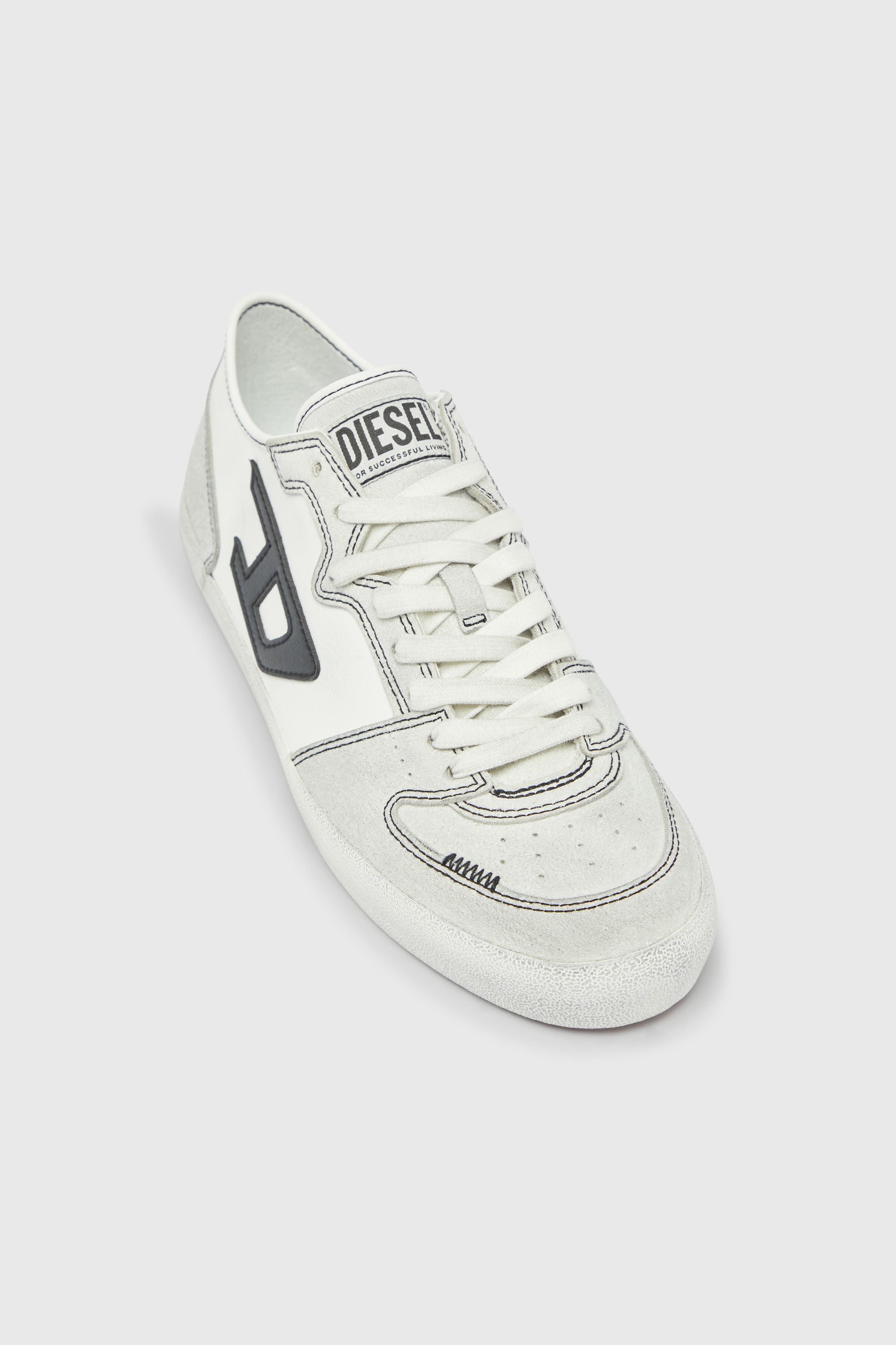 Diesel - S-LEROJI D-2 LOW, S-Leroji - Sneakers &agrave; empi&egrave;cements avec logo D Homme in Blanc - 6