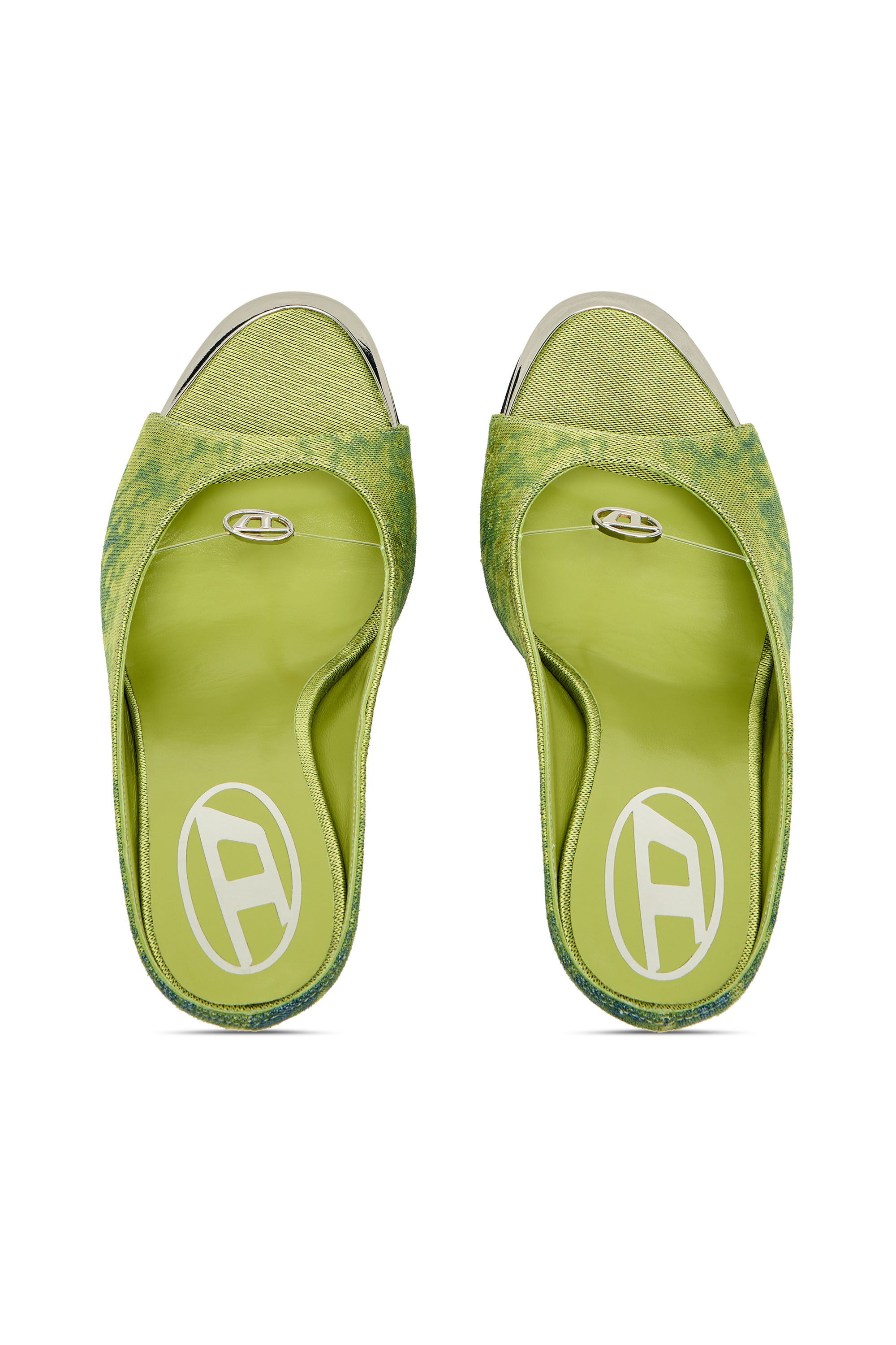 Women's D-Diam's-High denim mule with floating Oval D | Green