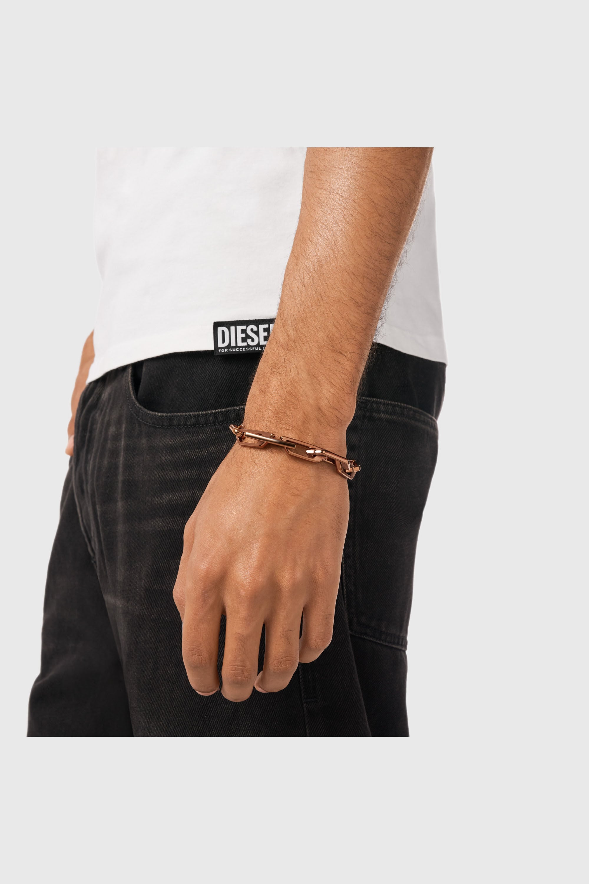 Diesel - DX1645200 JEWELLERY, Unisex's Stainless steel chain bracelet in Bronze - 4