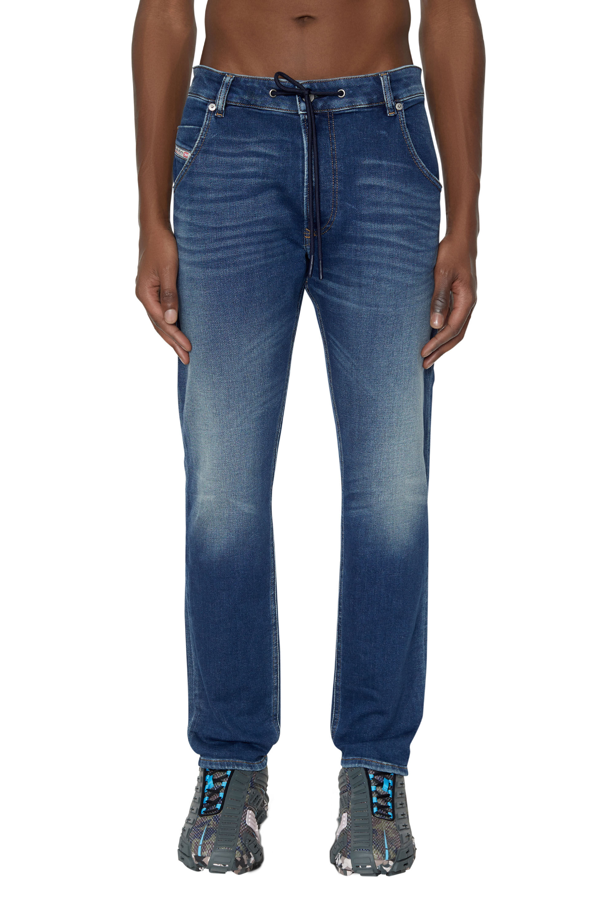Diesel - Tapered 2030 D-Krooley Joggjeans® 068AZ, Male's Tapered 2030 D-Krooley Joggjeans® in Medium Blue - 3